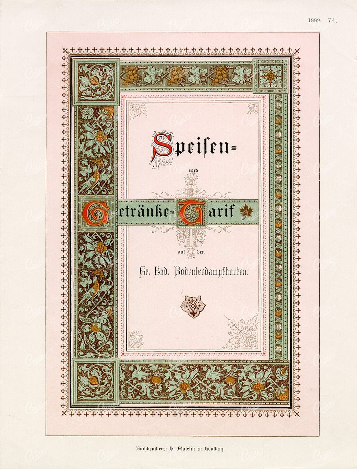 GRAPHIC Pattern Exchange Sample - 1889 Germany Typography