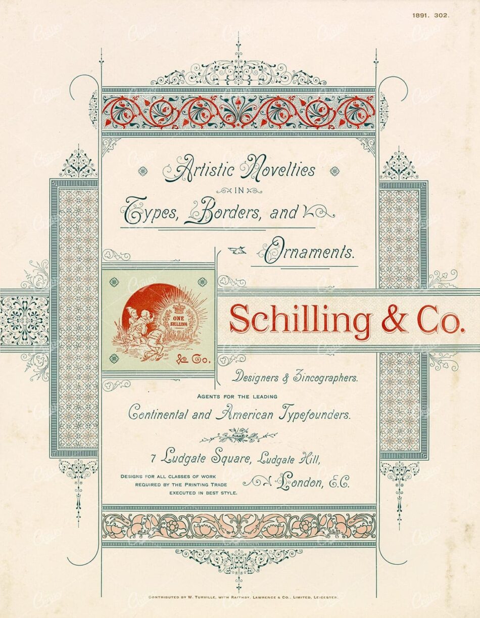 GRAPHIC Pattern Exchange Sample - 1891 English Design and Typography