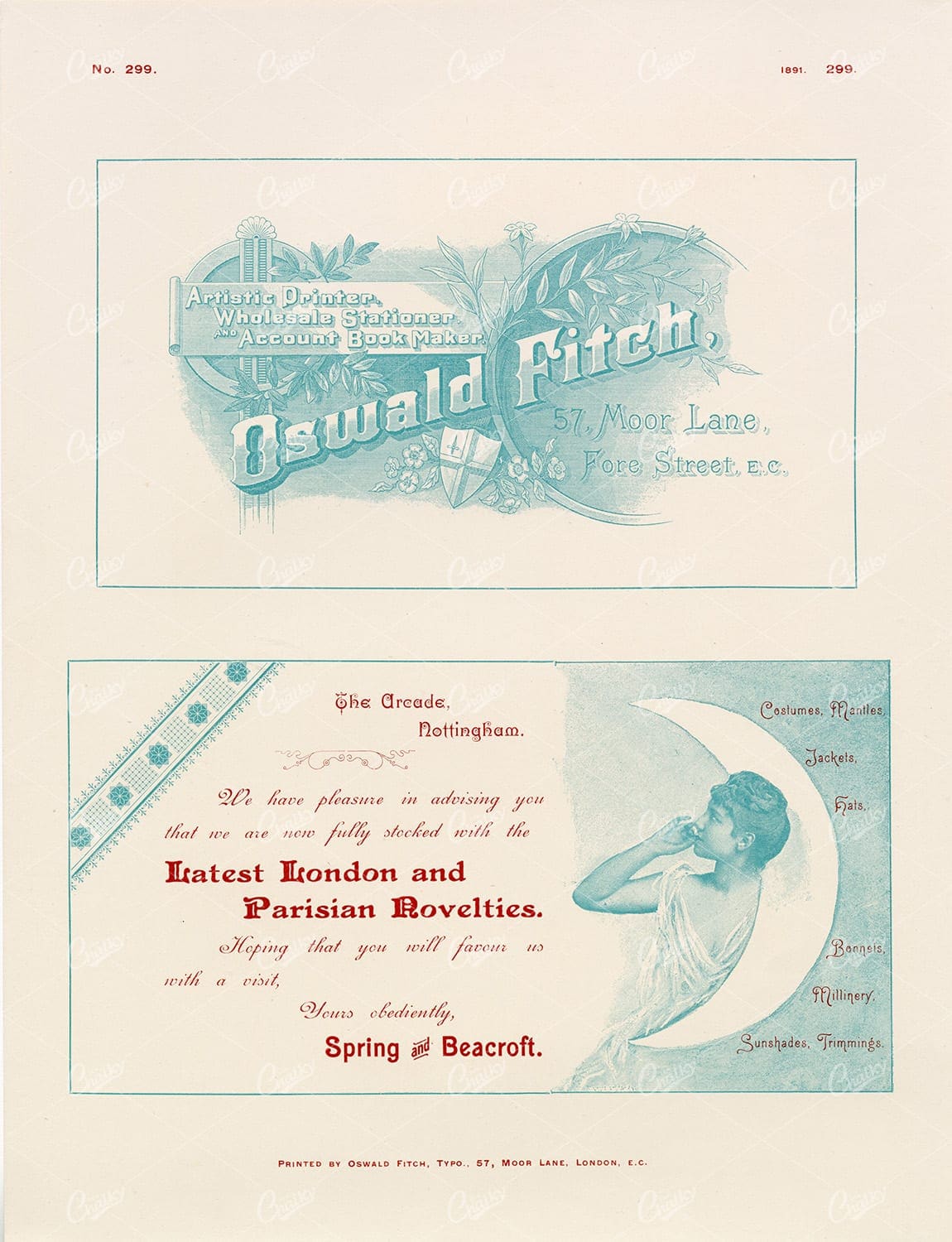 GRAPHIC Pattern Exchange Sample - 1891 English Design and Typography