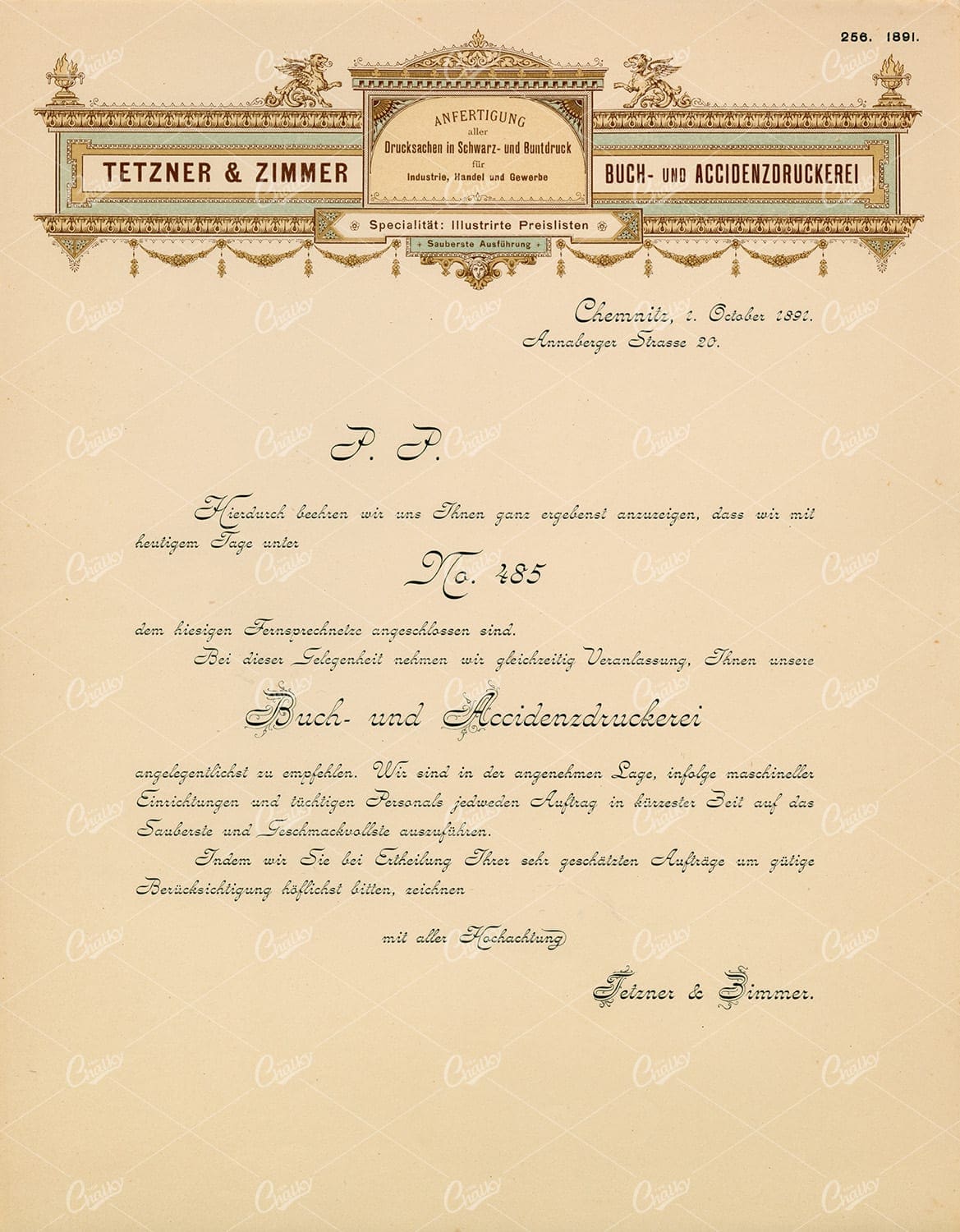 DECORATIVE Typography and Letter Head 1891 Graphic Pattern Exchange