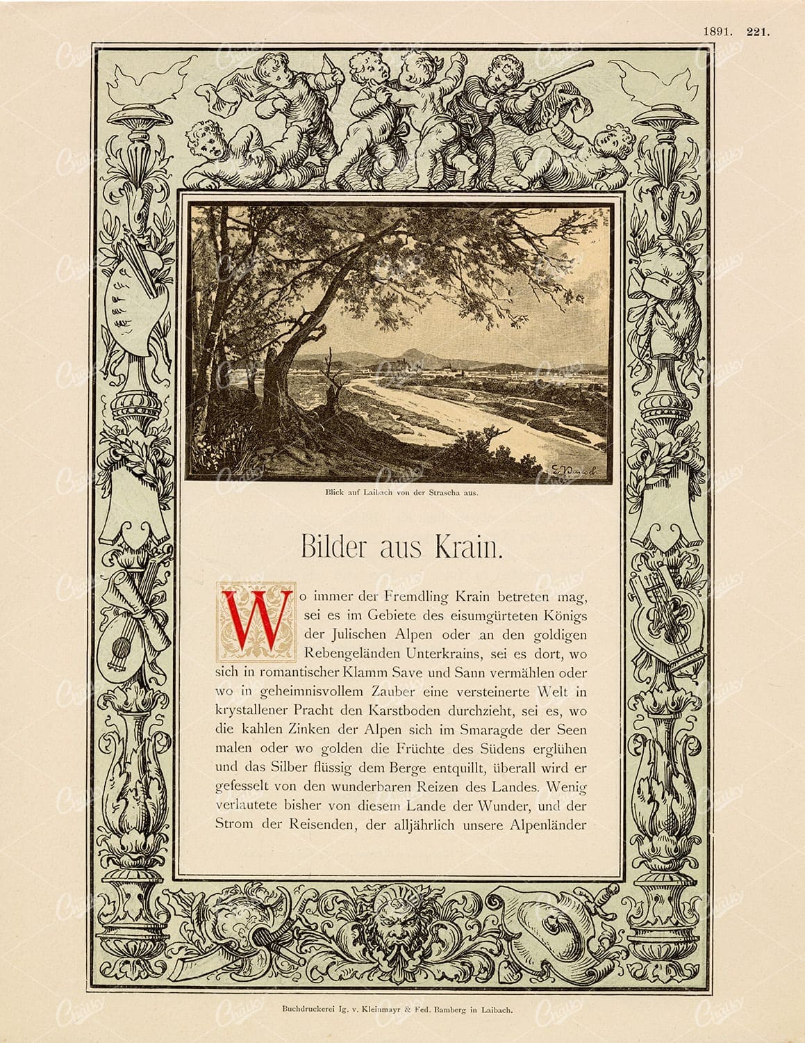 DECORATIVE Border and Print Design 1891 Graphic Pattern Exchange