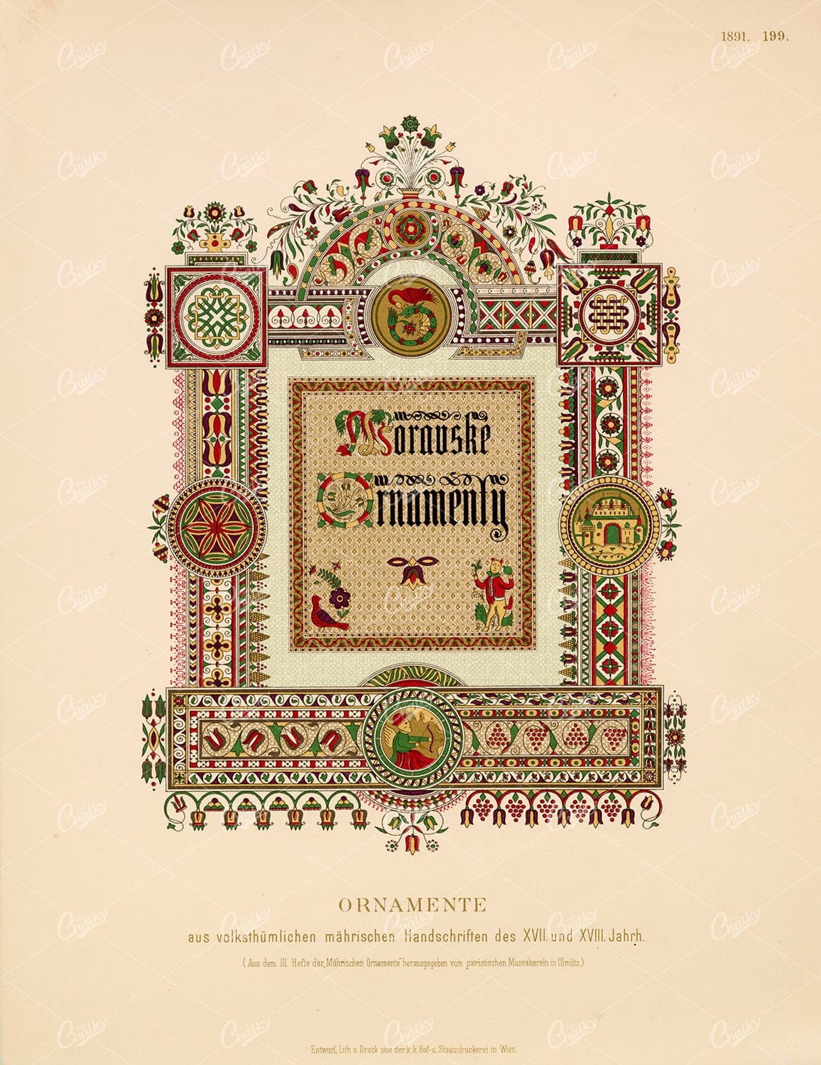 ORNAMENTAL and Decorative Print Design 1891 Graphic Pattern Exchange