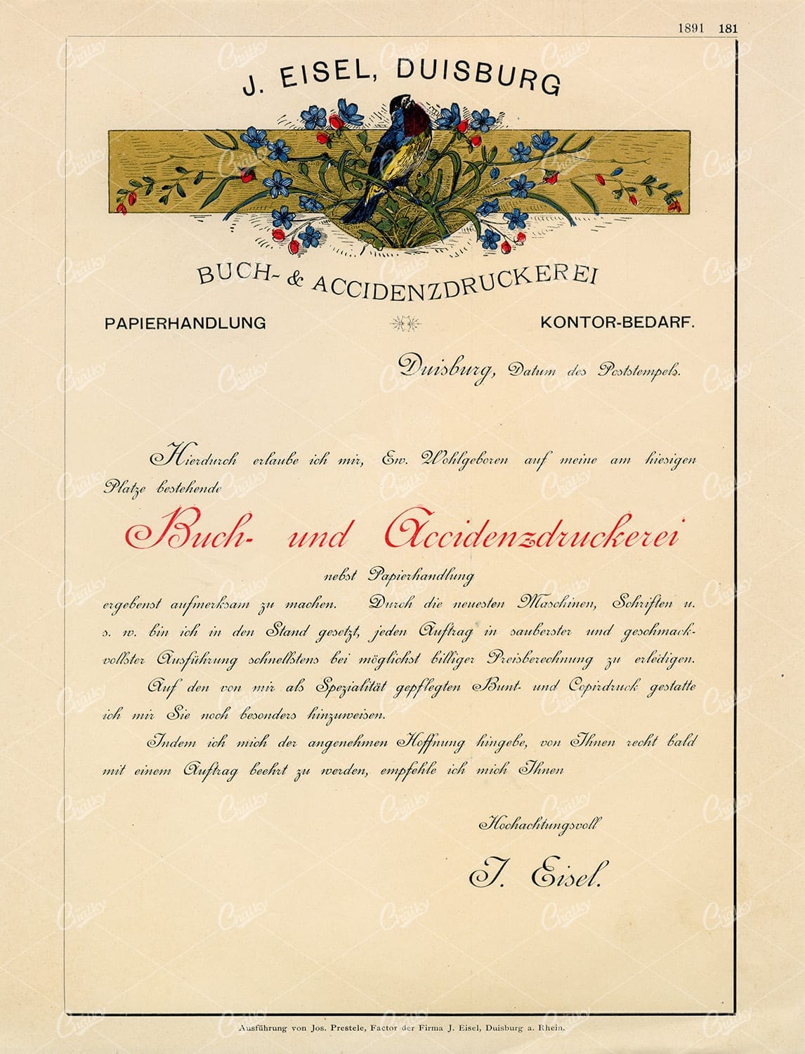 DECORATIVE Typography and Botanical Print Design 1891