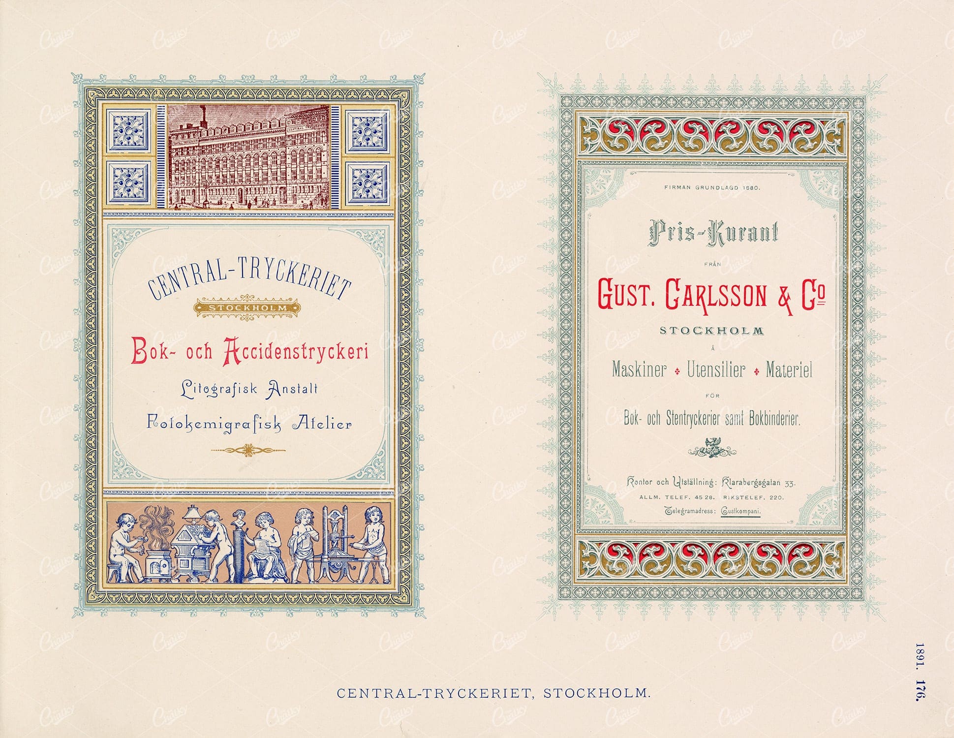 DECORATIVE Typography and Border Design 1891 Graphic Exchange