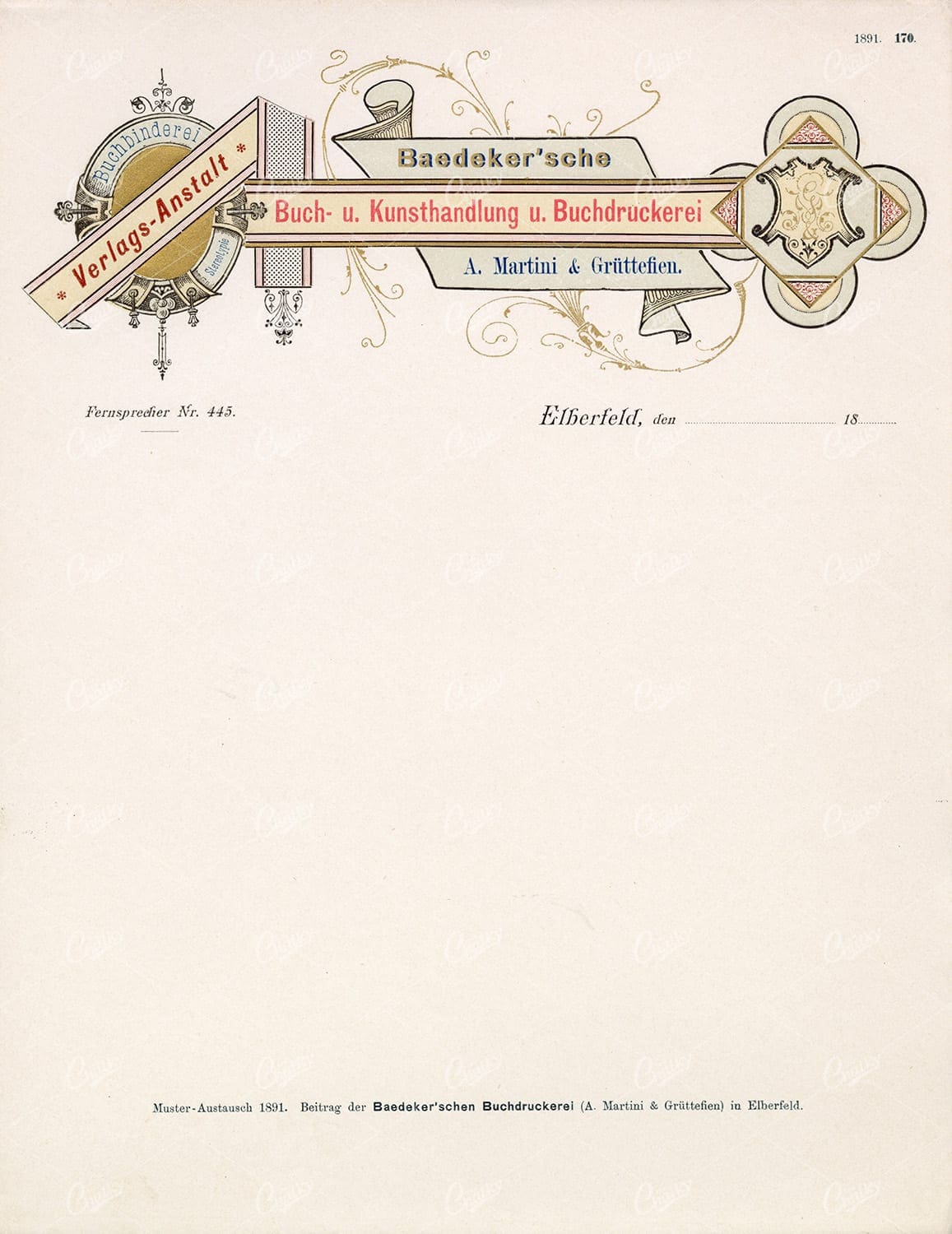 ORNATE Antique Letterhead Invoice Print Design 1891 Graphic Exchange