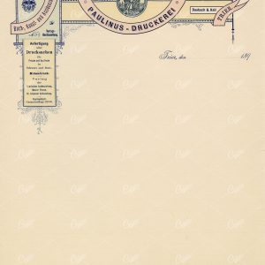 ANTIQUE Letter Head / Invoice Print Design 1891 Graphic Pattern Exchange