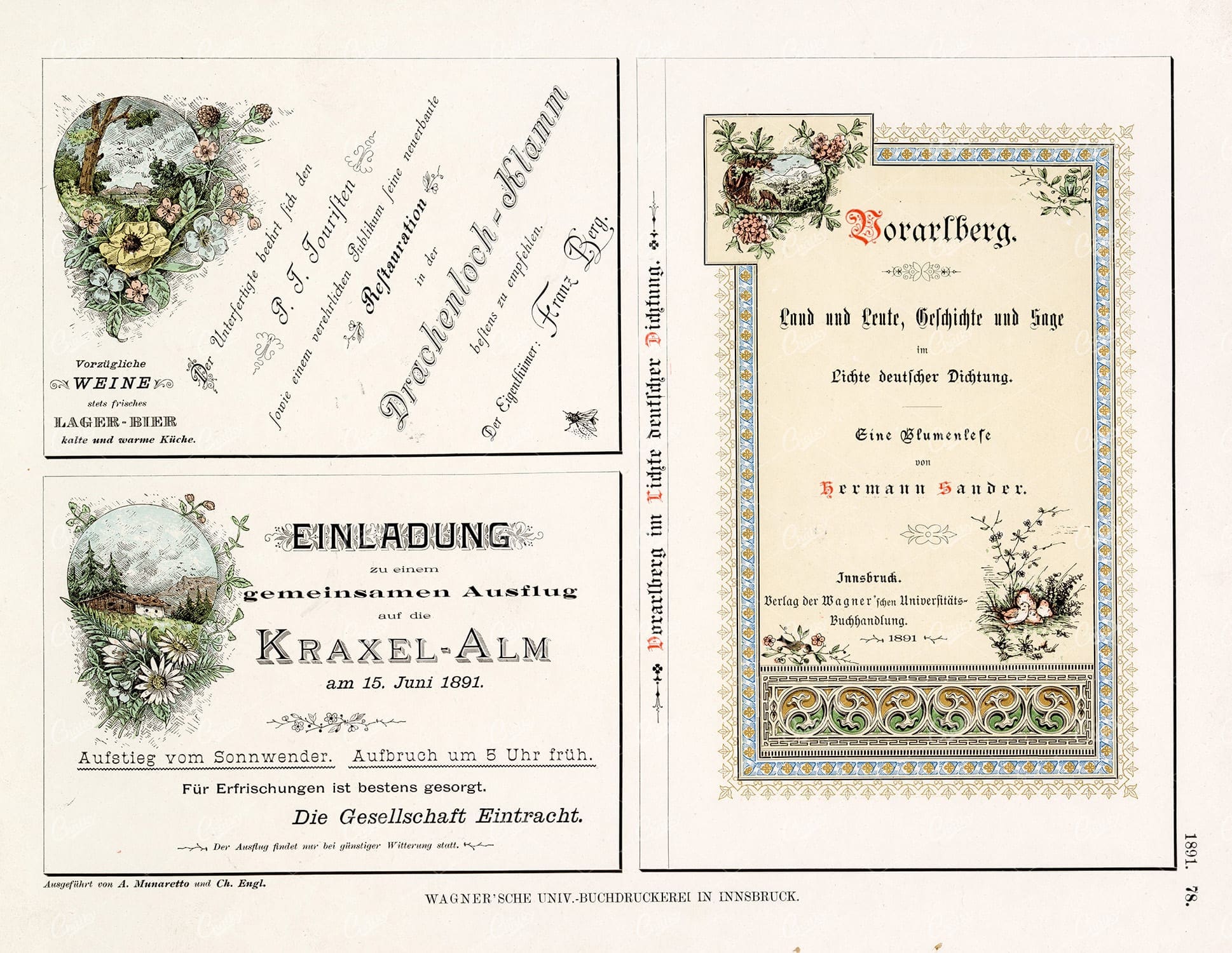 DECORATIVE Nature / Botanical Print Designs 1891 Graphic Exchange