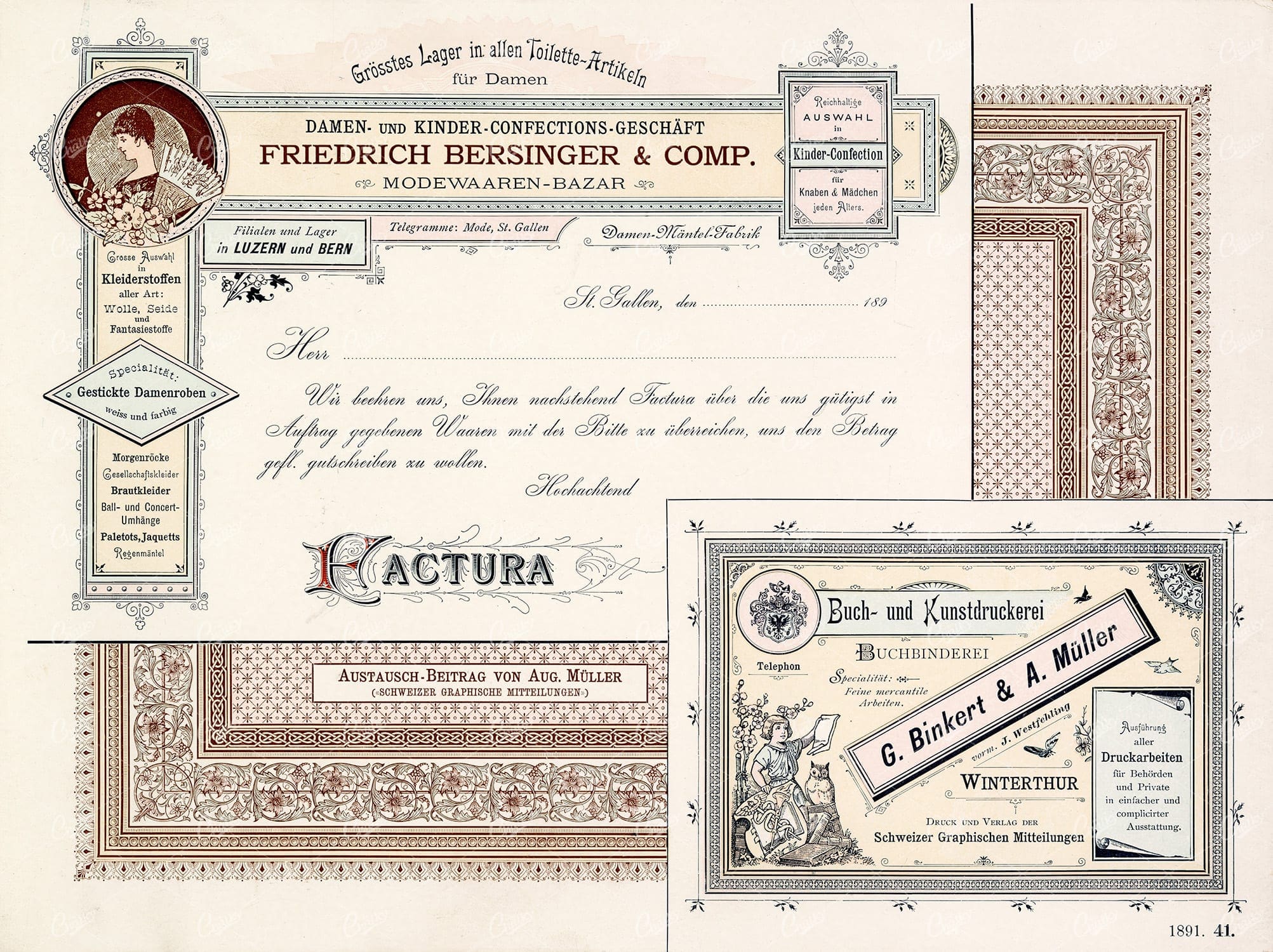 DECORATIVE Typography and Print Design 1891 Graphic Pattern Exchange