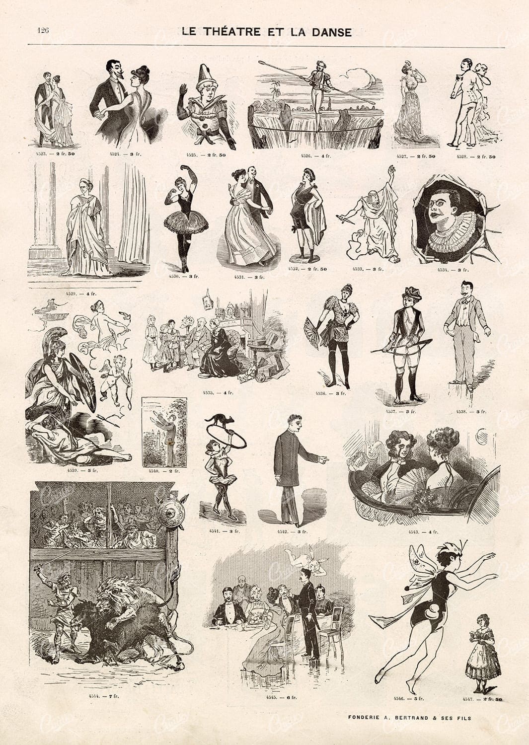 VIGNETTE Illustrations Depicting Theatre and Dance - Vintage Artwork