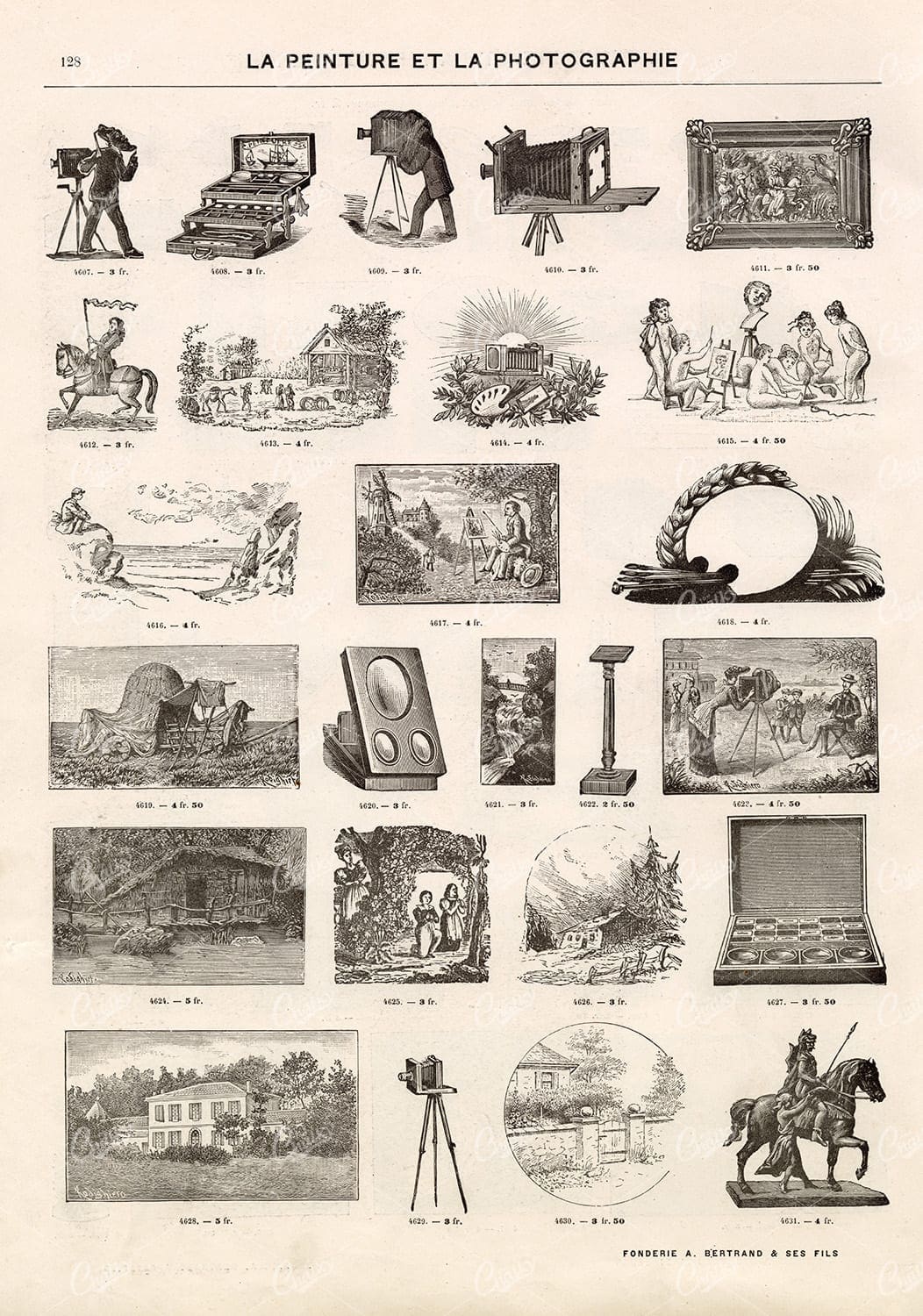 VIGNETTE Illustrations Related to Photography and Painting - Vintage Artwork