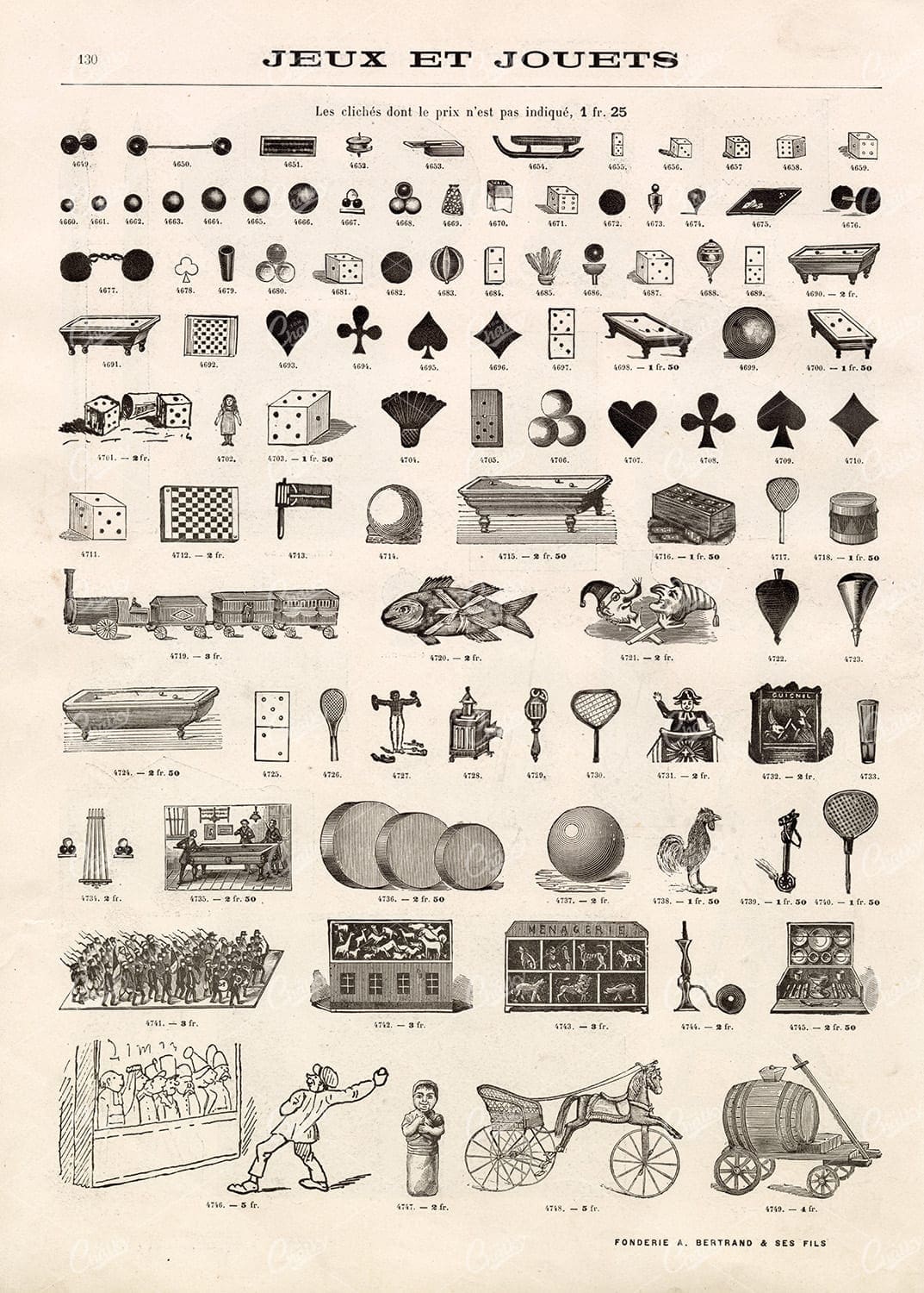 VIGNETTE Illustrations Related to Games and Toys - Vintage Artwork