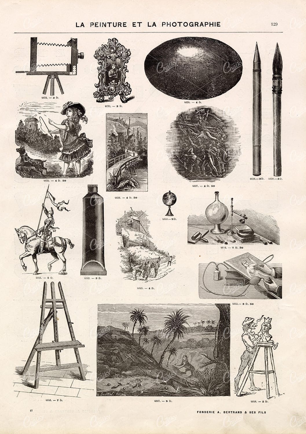 VIGNETTE Illustrations Related to Photography and Painting - Vintage Artwork