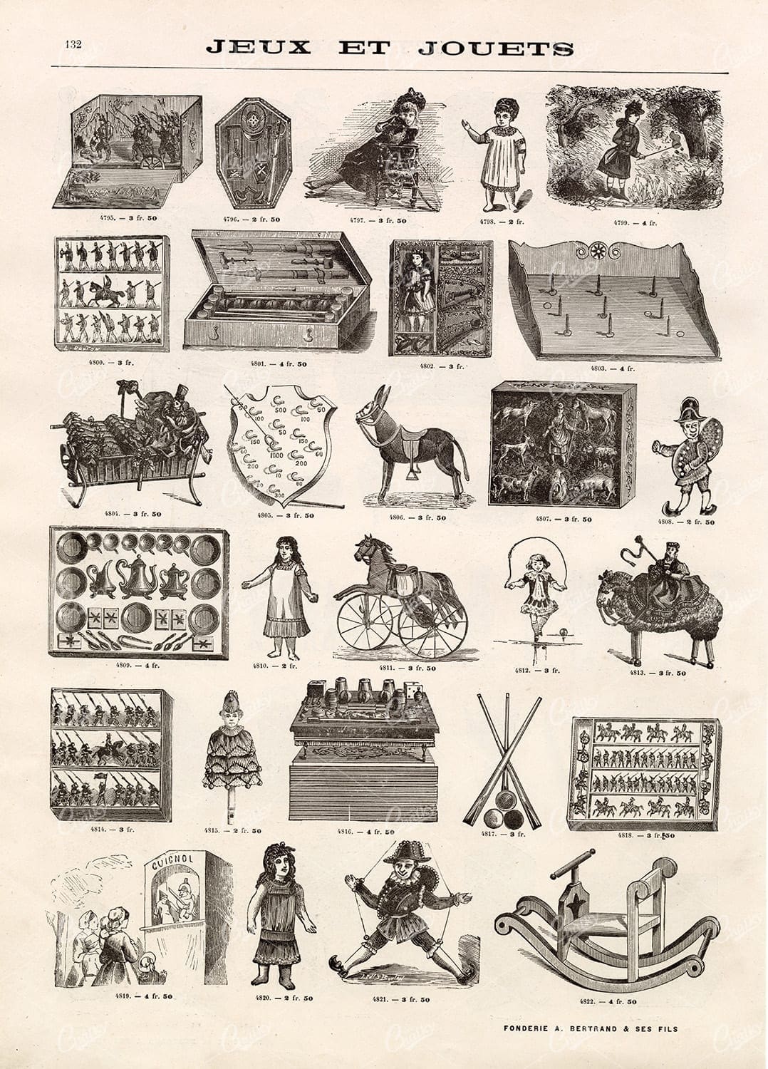 VIGNETTE Illustrations Related to Games and Toys - Vintage Artwork