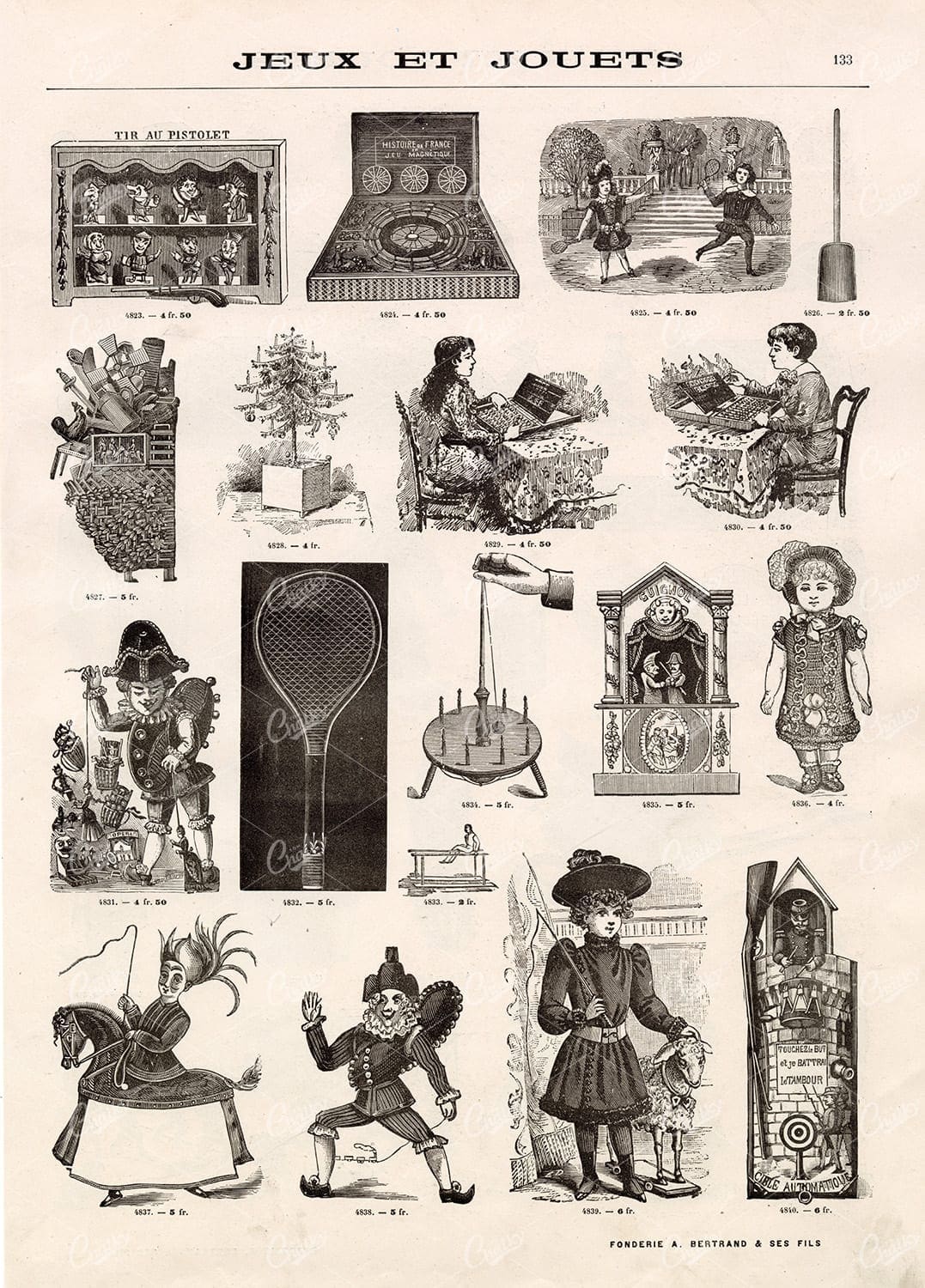 VIGNETTE Illustrations Related to Games and Toys - Vintage Artwork