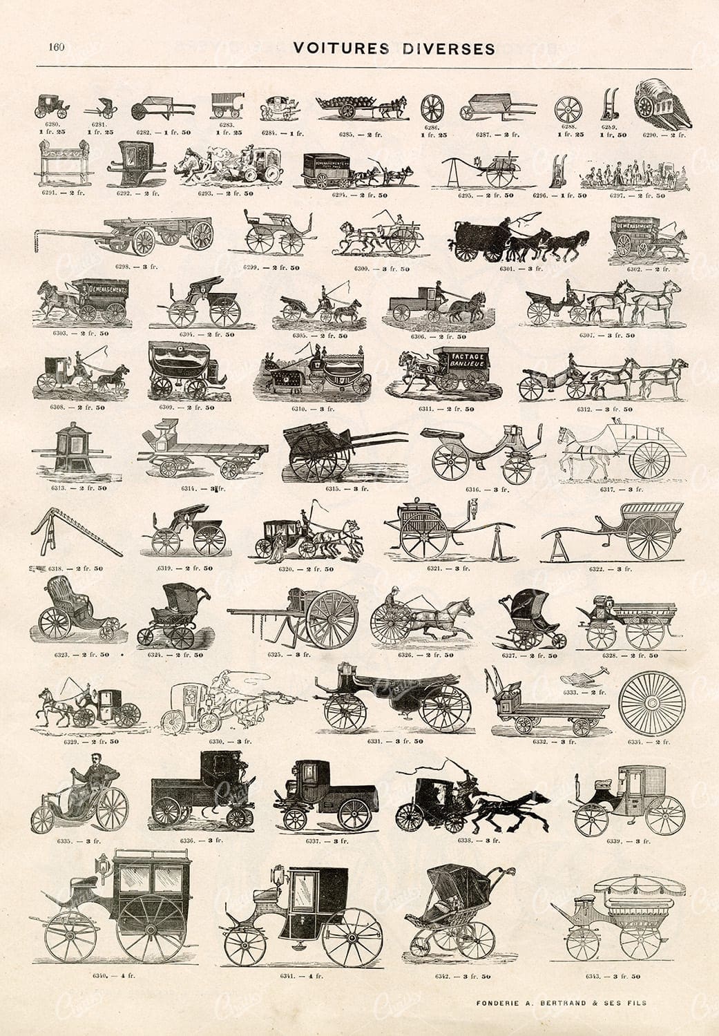 VINTAGE Wagon / Chariot Illustrations - Antique Stock Art