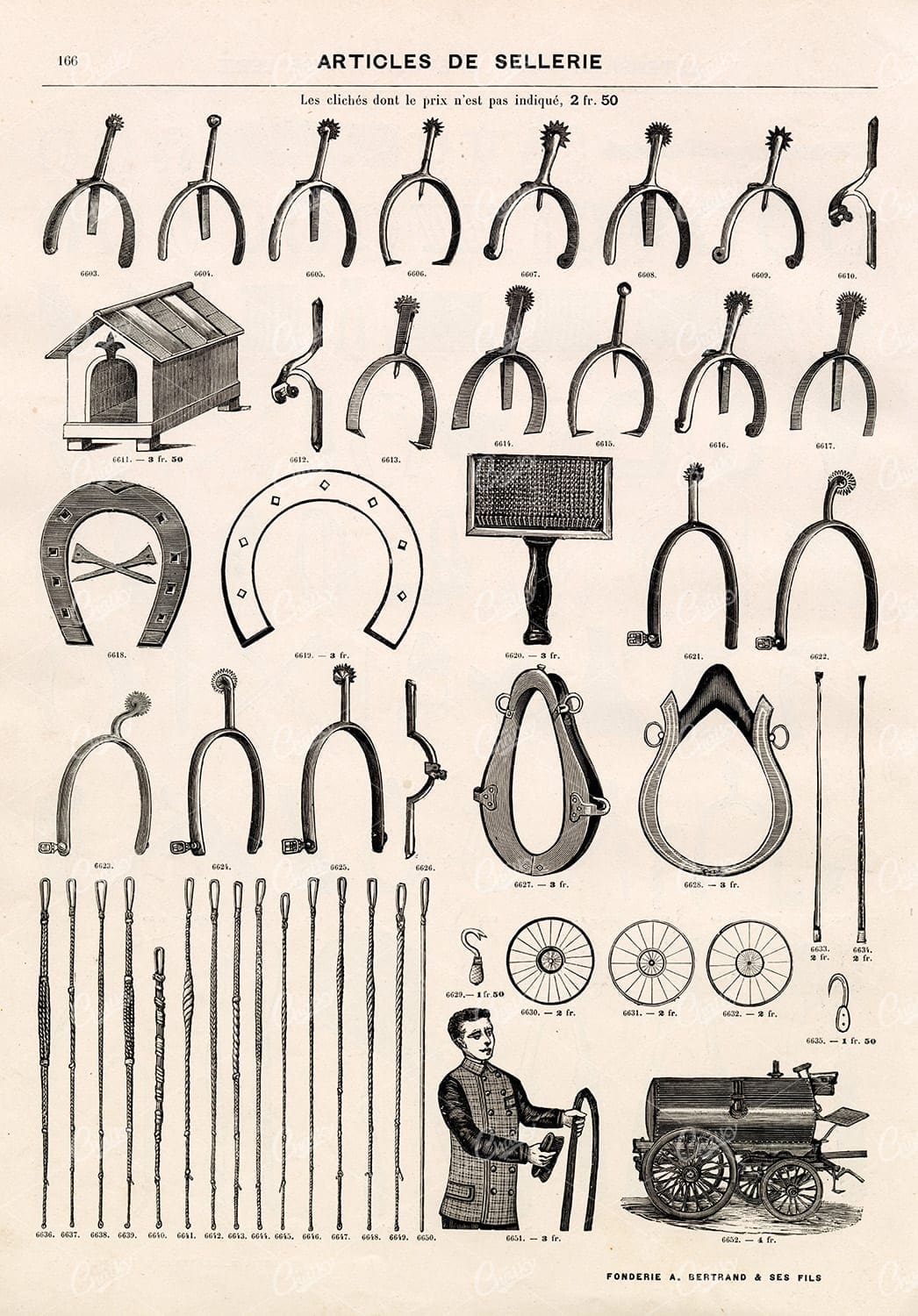 VINTAGE Illustrations of Horse Care Utensils - Antique Stock Art