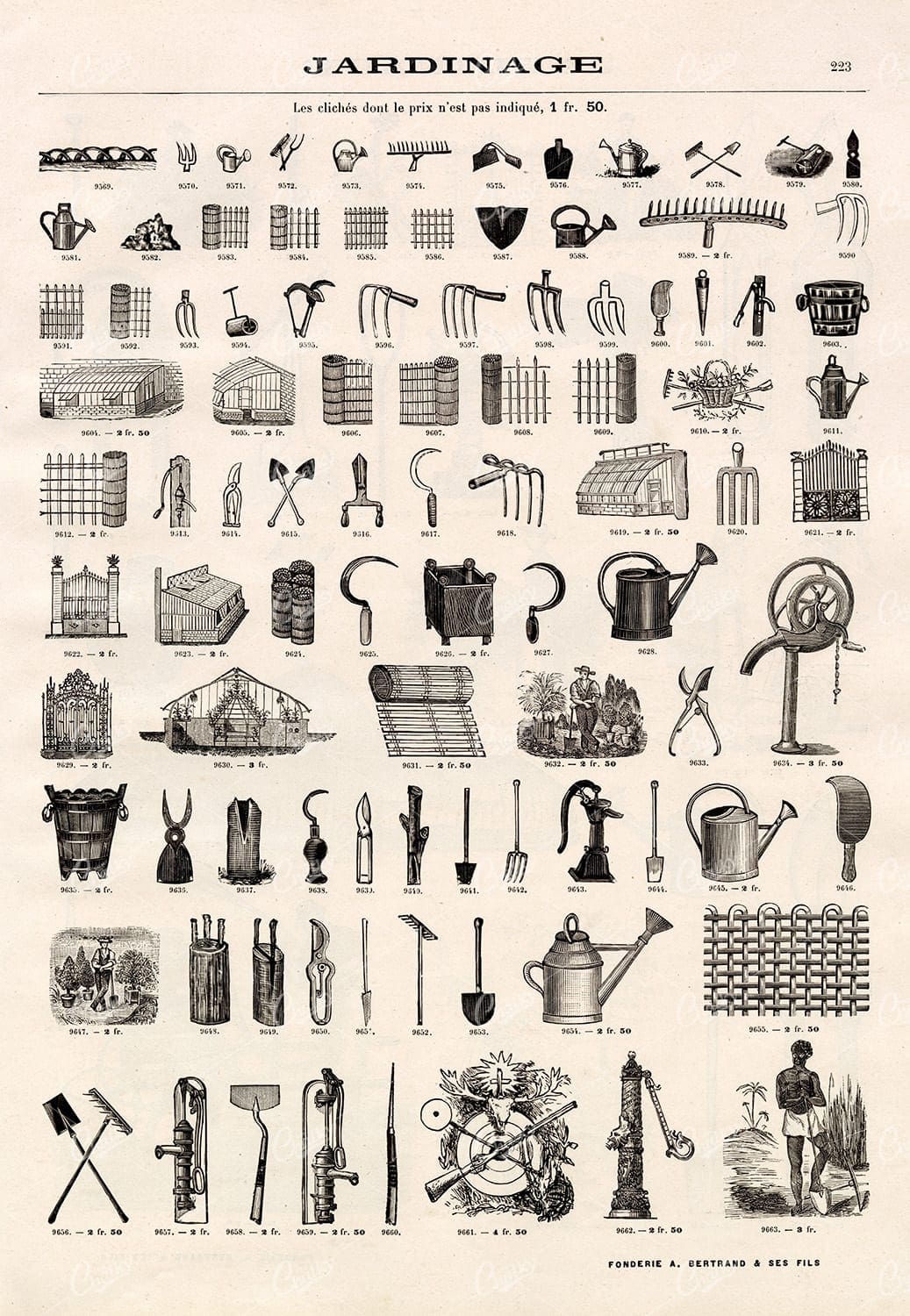 AGRICULTURE - A Miscellaneous Selection of Vintage Gardening Illustrations