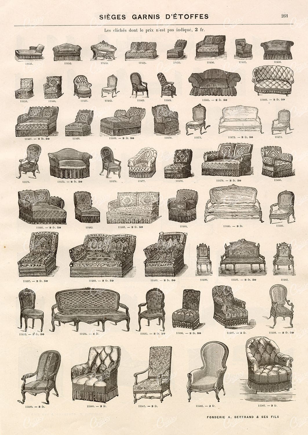 INTERIOR DESIGN - Vintage Selection of Furniture Illustrations - Old Stock Artwork