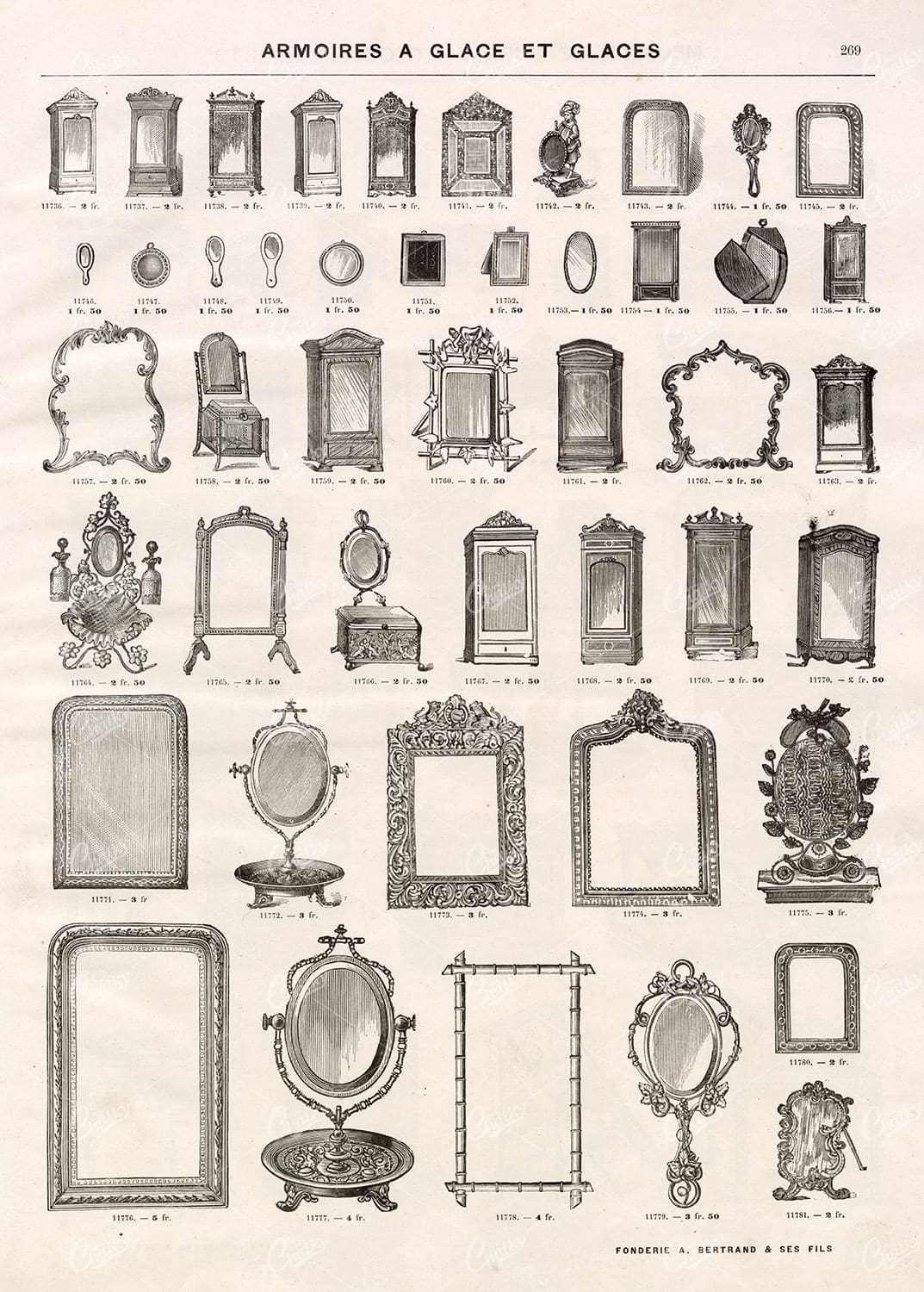 INTERIOR DESIGN - Vintage Selection of Furniture Illustrations - Old Stock Artwork