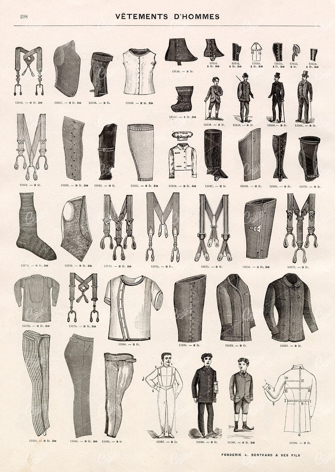 VINTAGE Selection of Tailored Men's Clothes - Antique Stock Illustrations