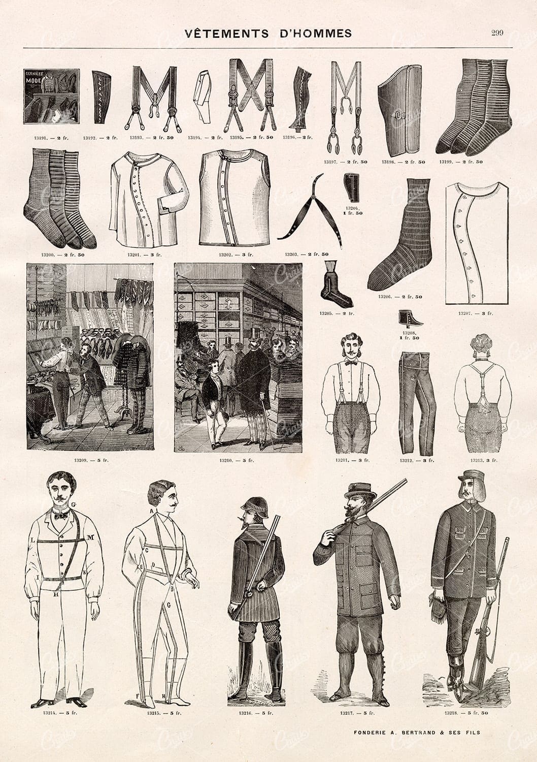 VINTAGE Selection of Tailored Men's Clothes - Antique Stock Illustrations