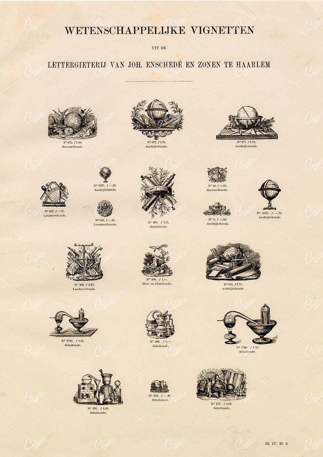 VINTAGE Insignia Illustrations Related to Travel, Geography and Chemistry
