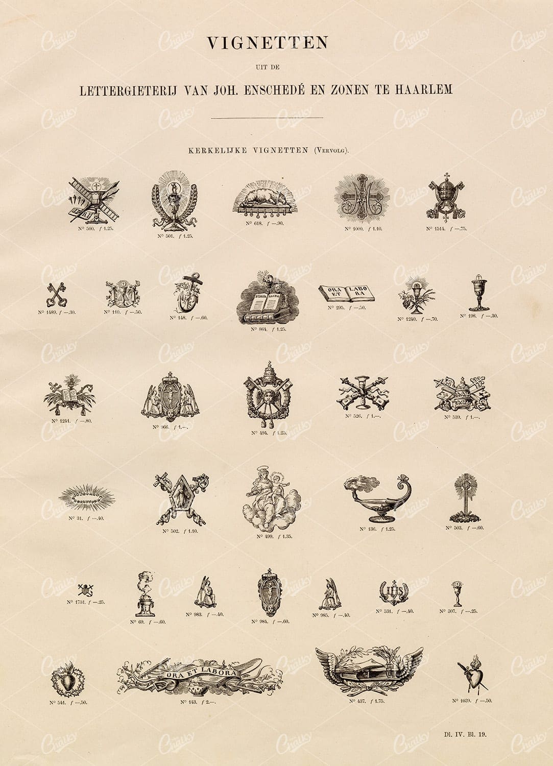 VINTAGE Ecclesiastical Vignette Illustrations - Antique Stock Art