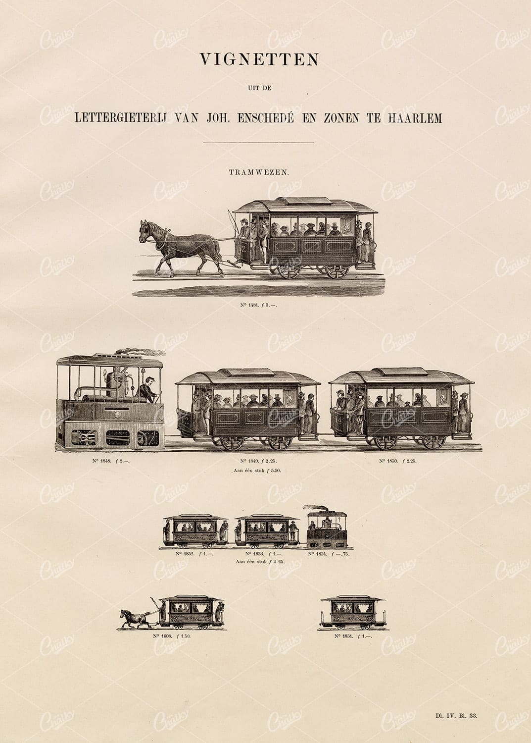 VINTAGE Vignette Illustrations of a Tram System - Antique Stock Art