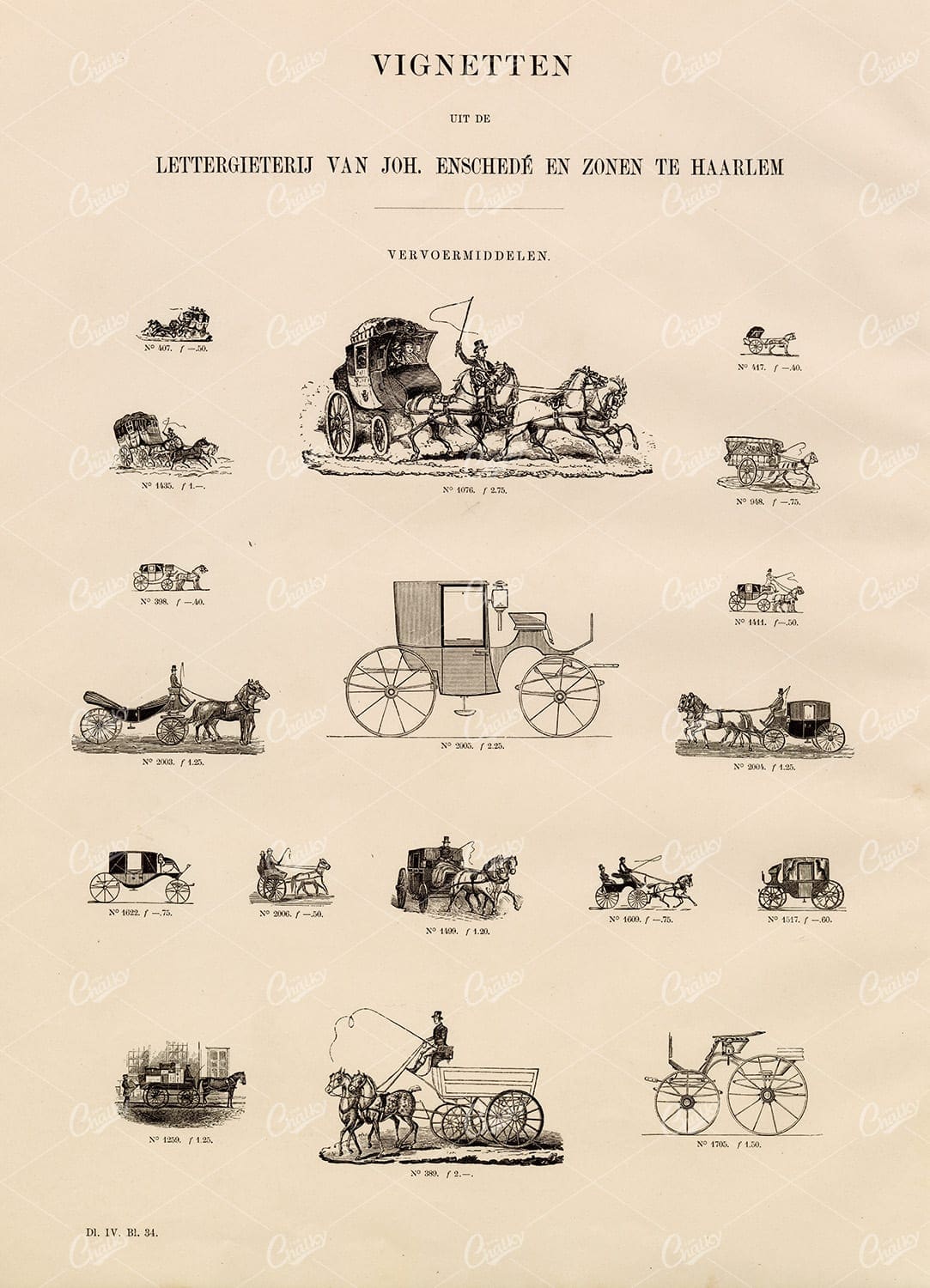 VINTAGE Vignette Illustrations of Various Modes of Transport - Wagon, Chariot