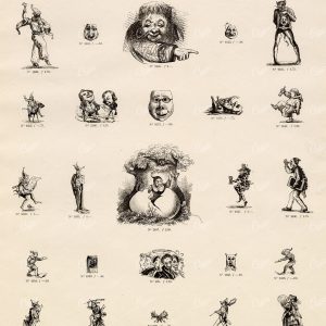 VINTAGE Selection of Caricature Vignette Illustrations - Antique Stock Art