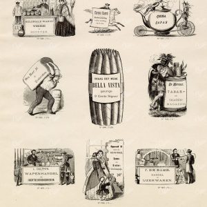 VINTAGE Selection of Marketing / Sign Vignette Illustrations - Antique Stock Art