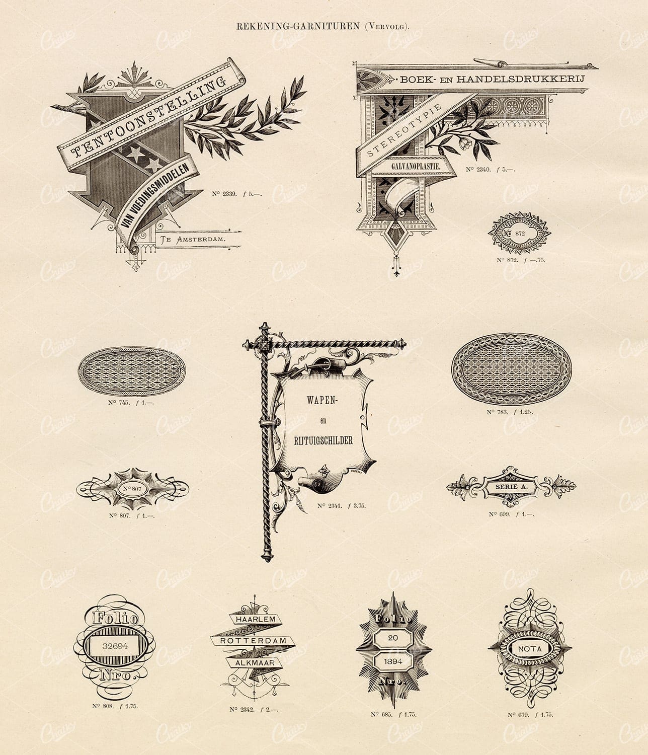 DECORATIVE Banners and Ribbon Vignette Illustrations - Antique Typography Stock Art