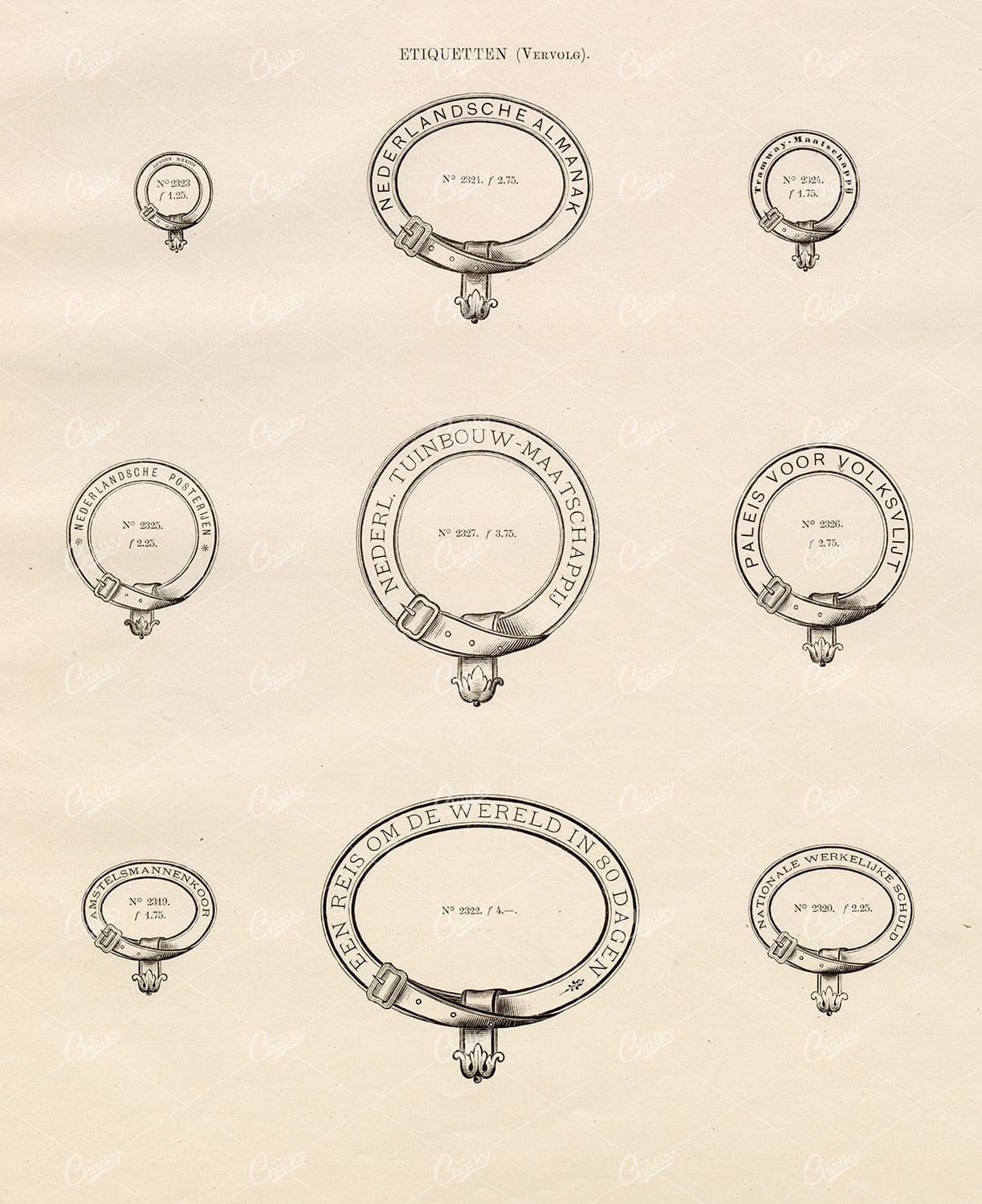 DECORATIVE Belt Banners - Perfect for Typography - Antique Stock Artwork
