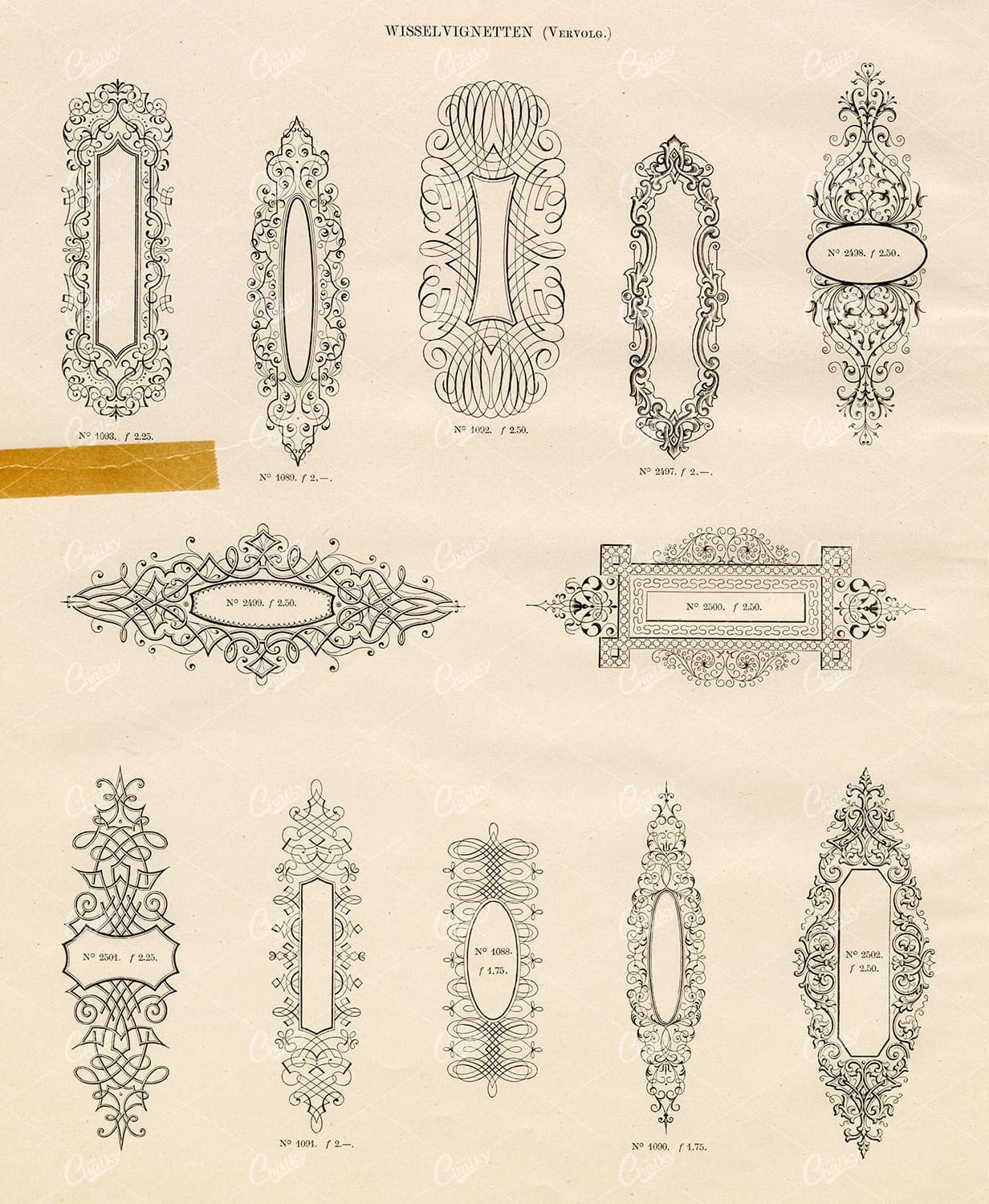 VINTAGE Decorative Border Vignette Illustrations - Antique Stock Artwork