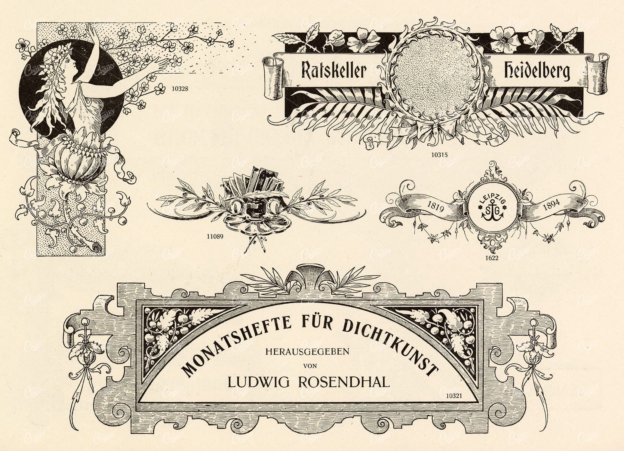 VINTAGE Decorative Design Elements - Ribbons and Banners for Type