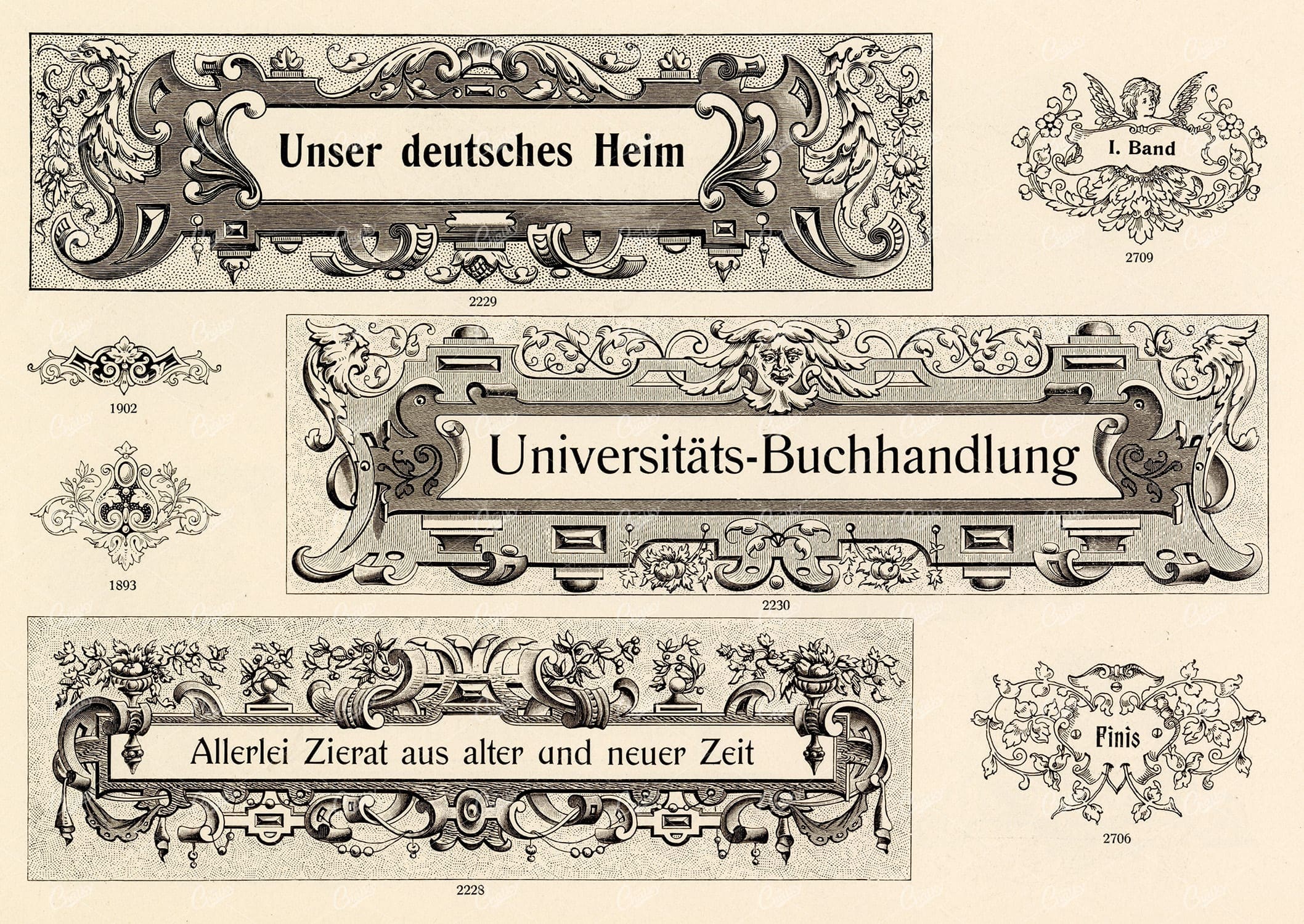 VINTAGE Decorative Design Elements - Ribbons and Banners for Type