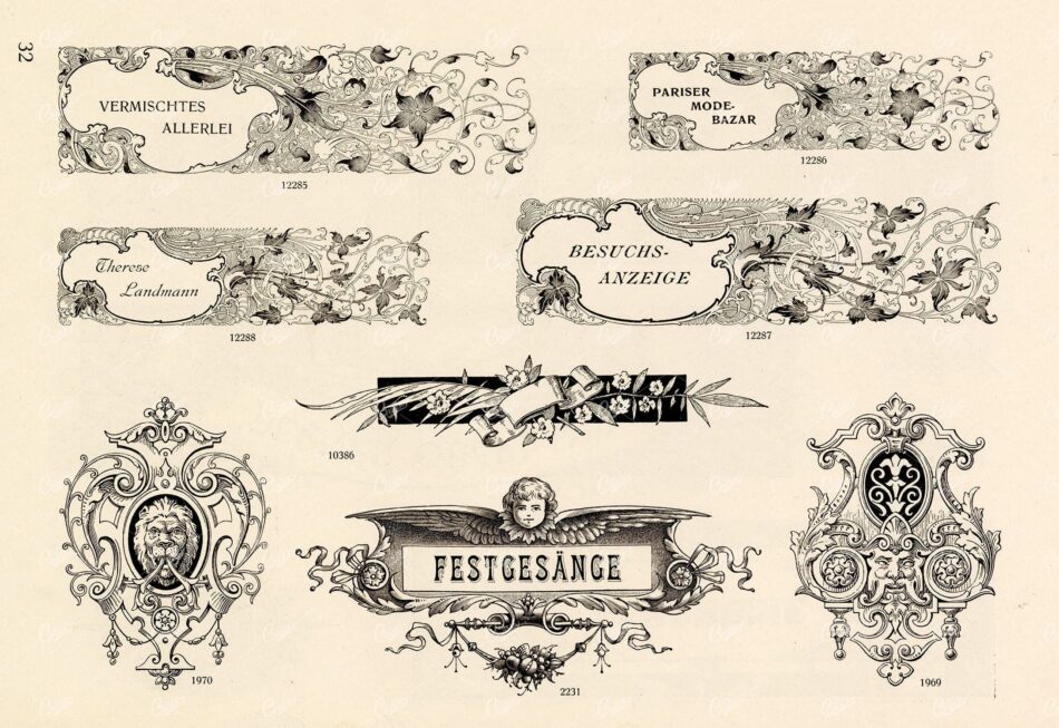 VINTAGE Decorative Design Elements - Ribbons and Banners for Type