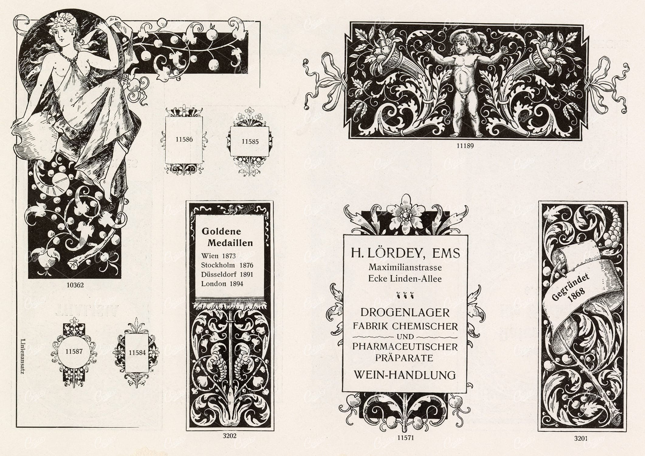 VINTAGE Decorative Design Elements - Ornamental Banners For Type