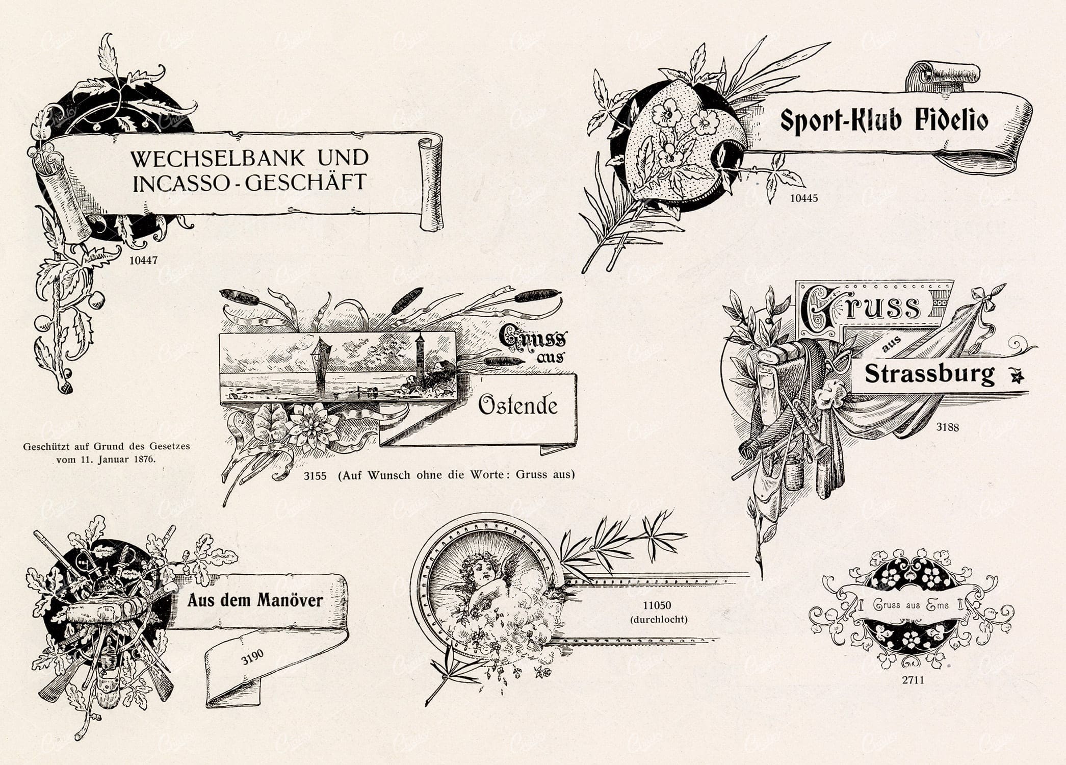 VINTAGE Decorative Design Elements - Ornamental Banners For Type