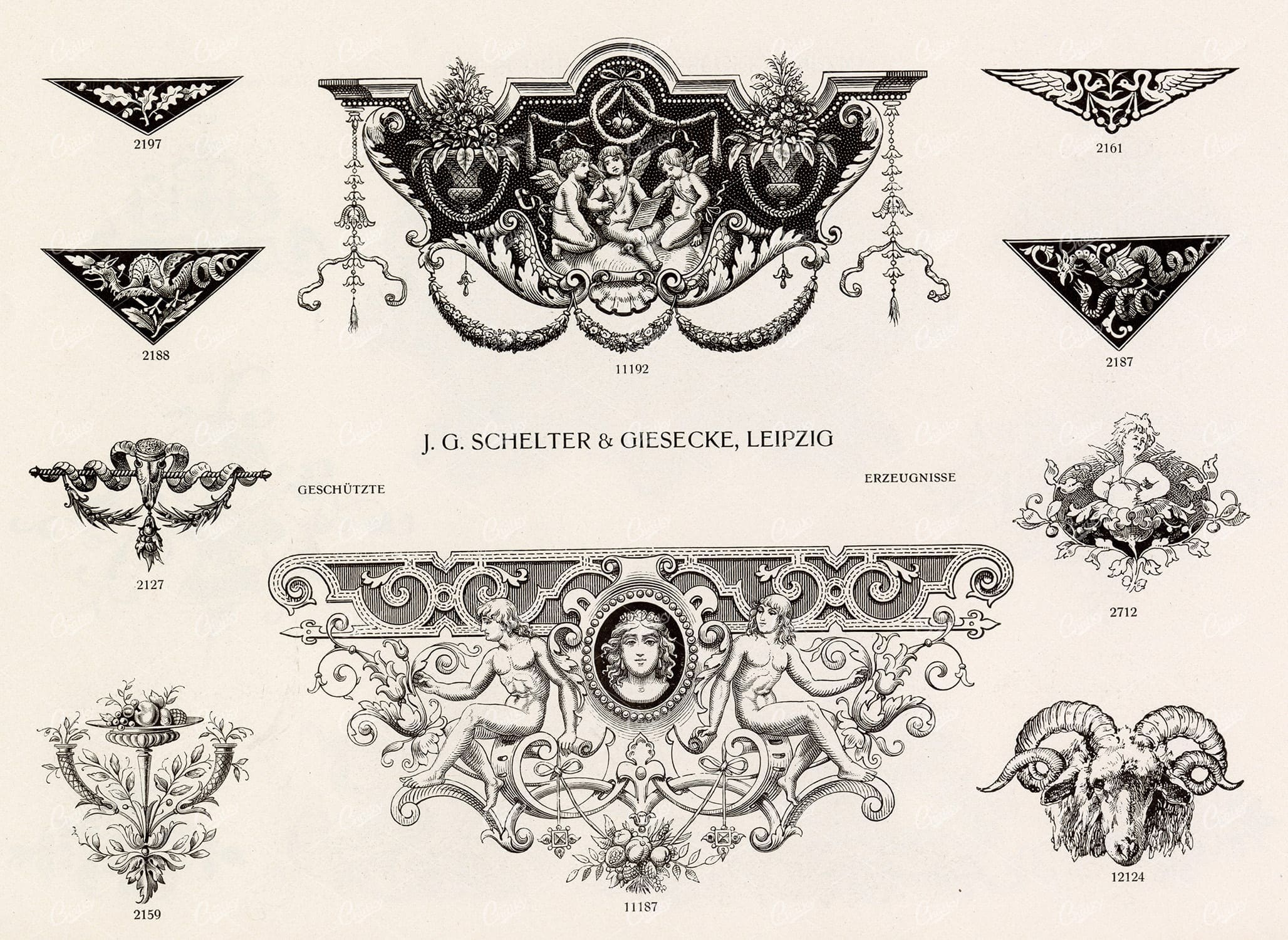 VINTAGE Decorative Design Elements - Antique Stock Artwork