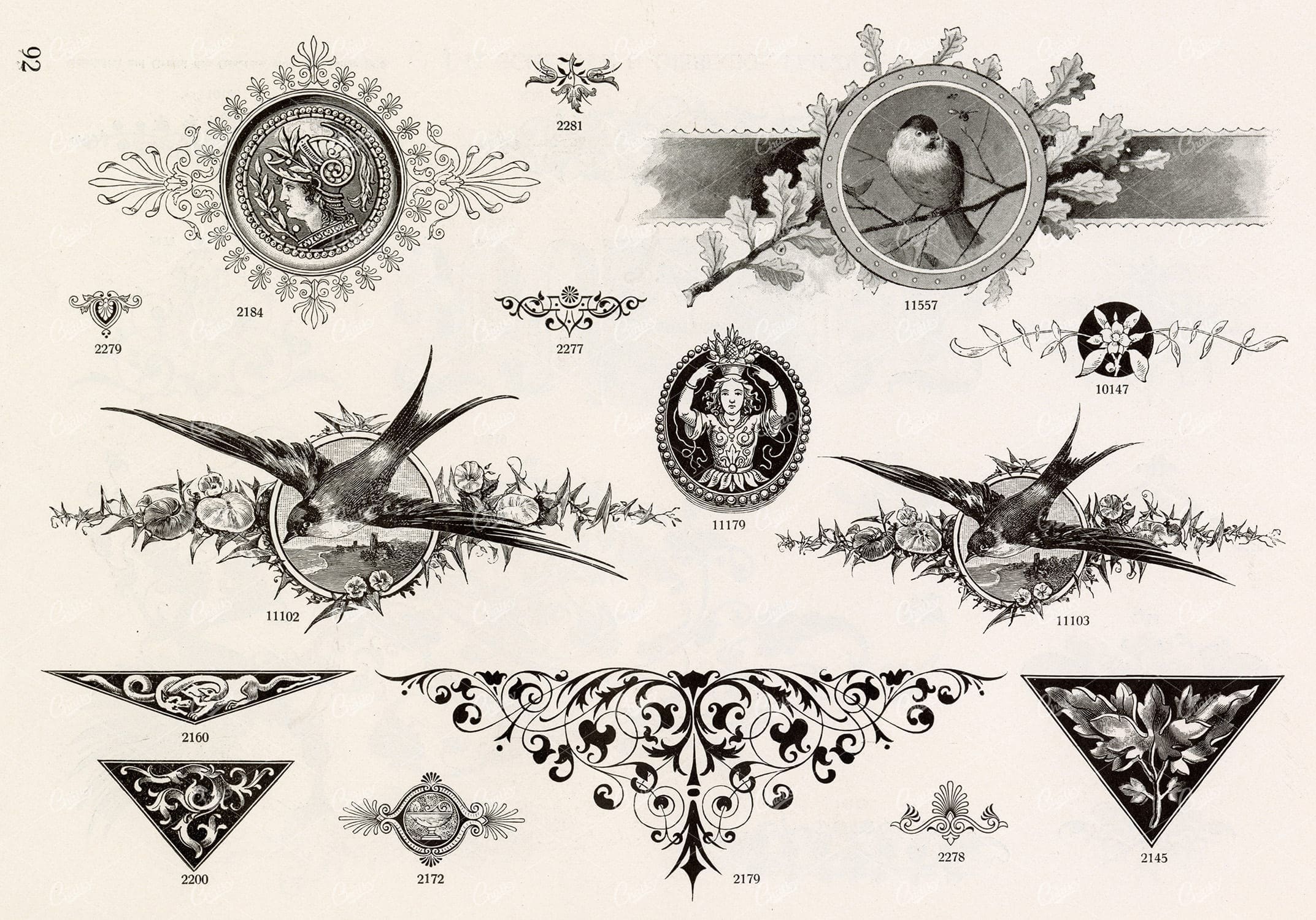 VINTAGE Decorative Design Elements - Antique Stock Artwork