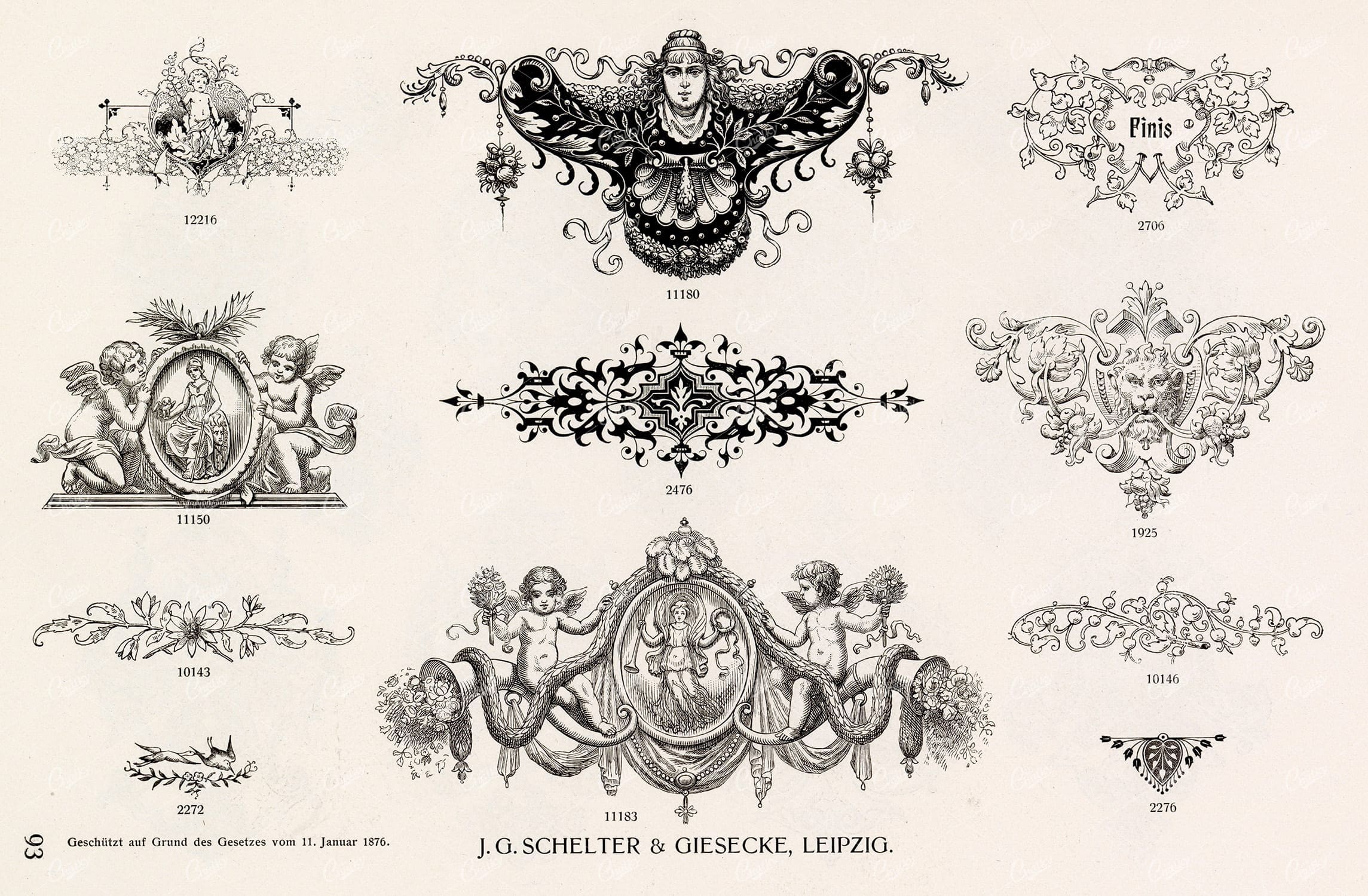VINTAGE Decorative Design Elements - Antique Stock Artwork