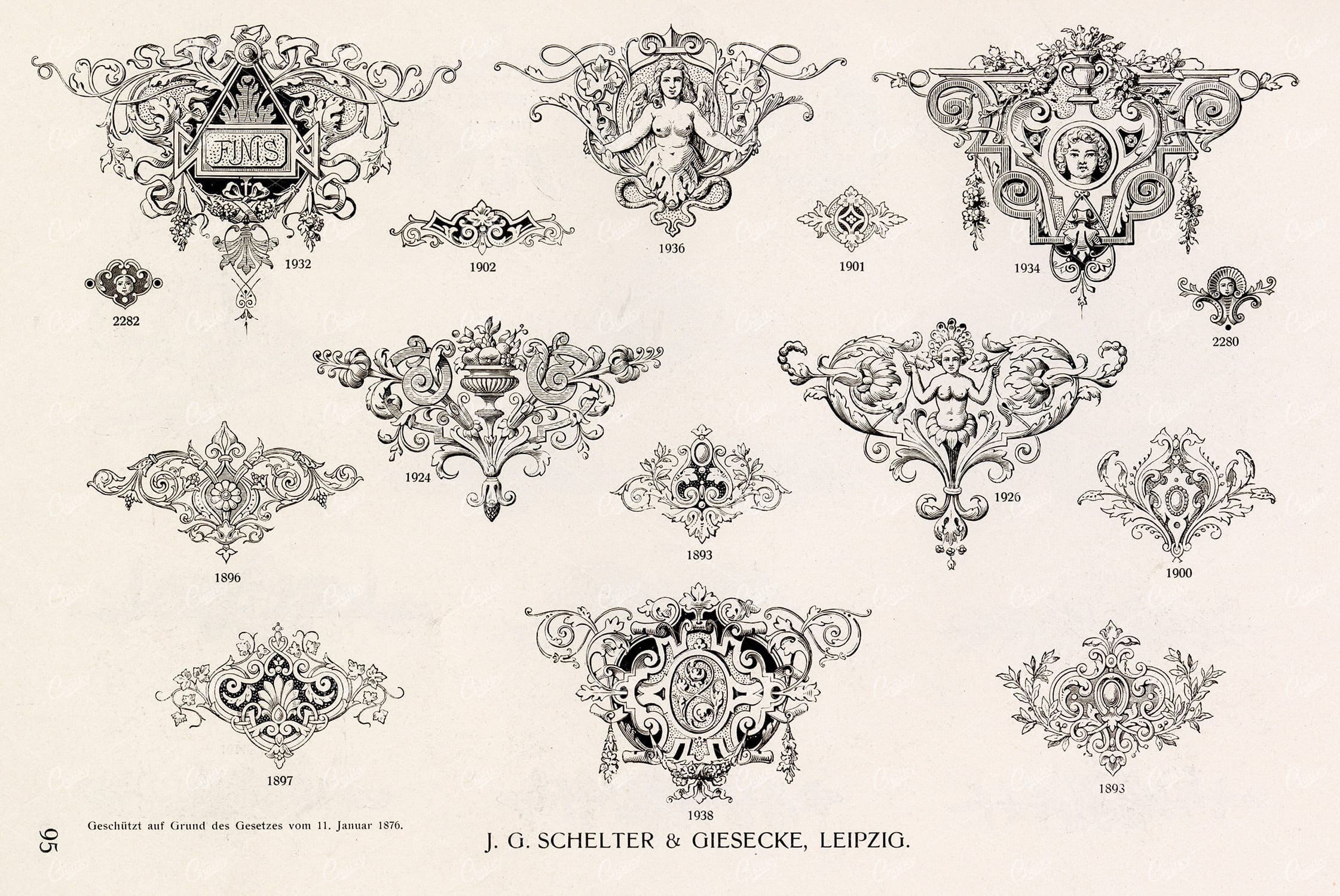VINTAGE Decorative Design Elements - Antique Stock Artwork