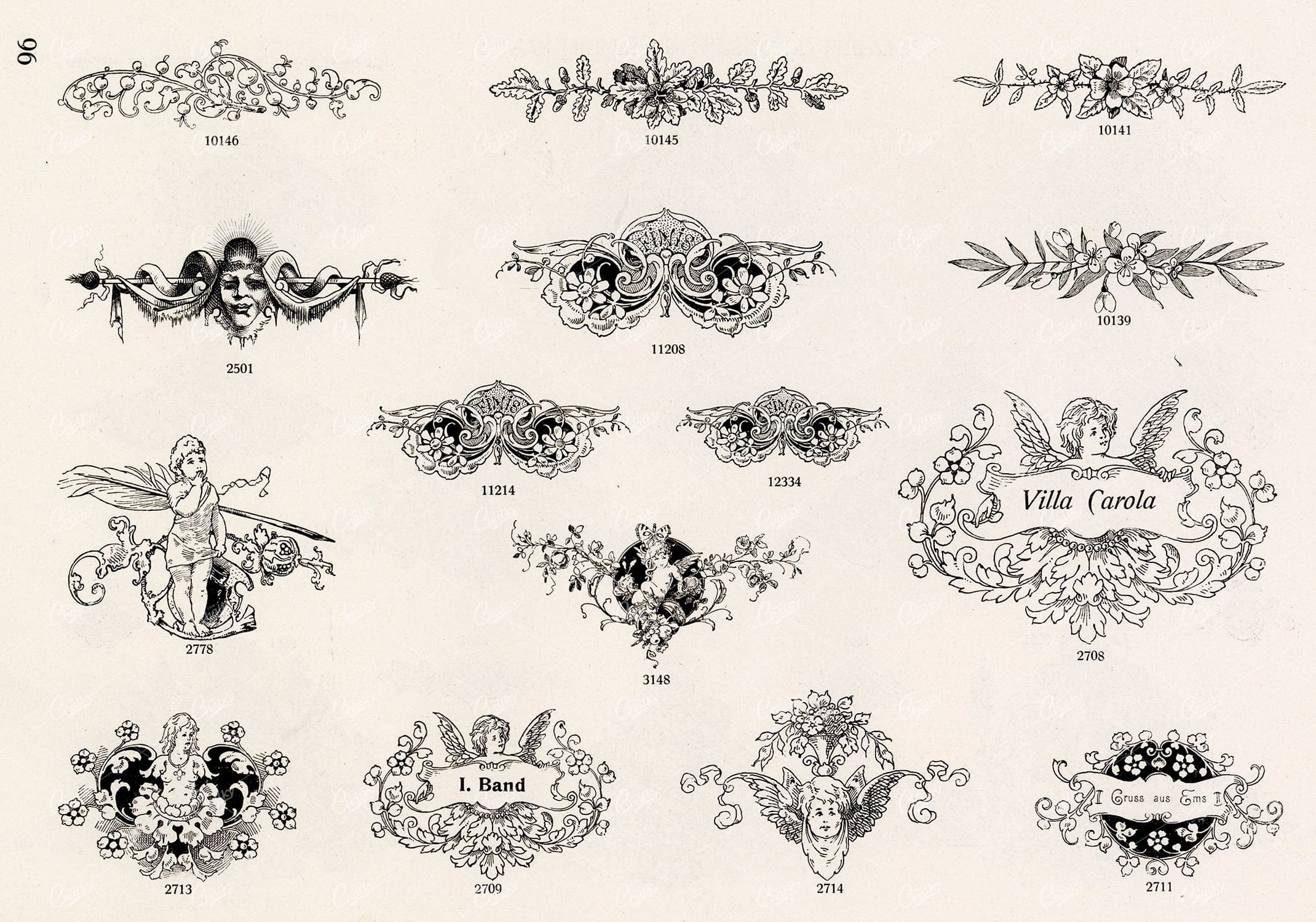 VINTAGE Decorative Design Elements - Antique Stock Artwork
