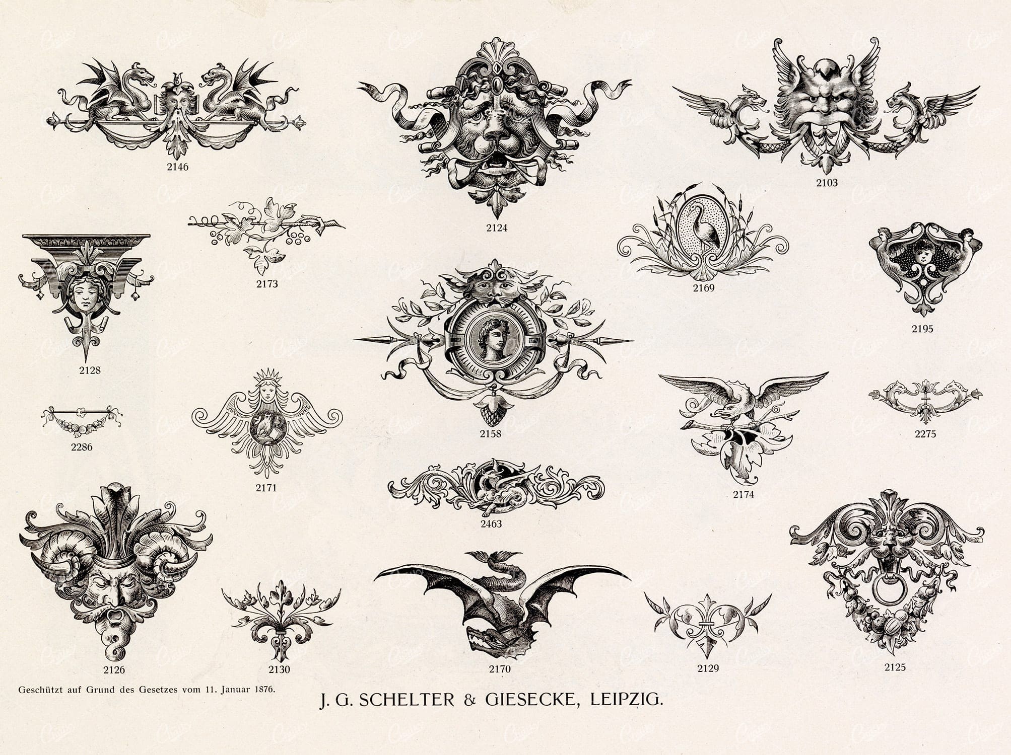 VINTAGE Decorative Design Elements - Antique Stock Artwork