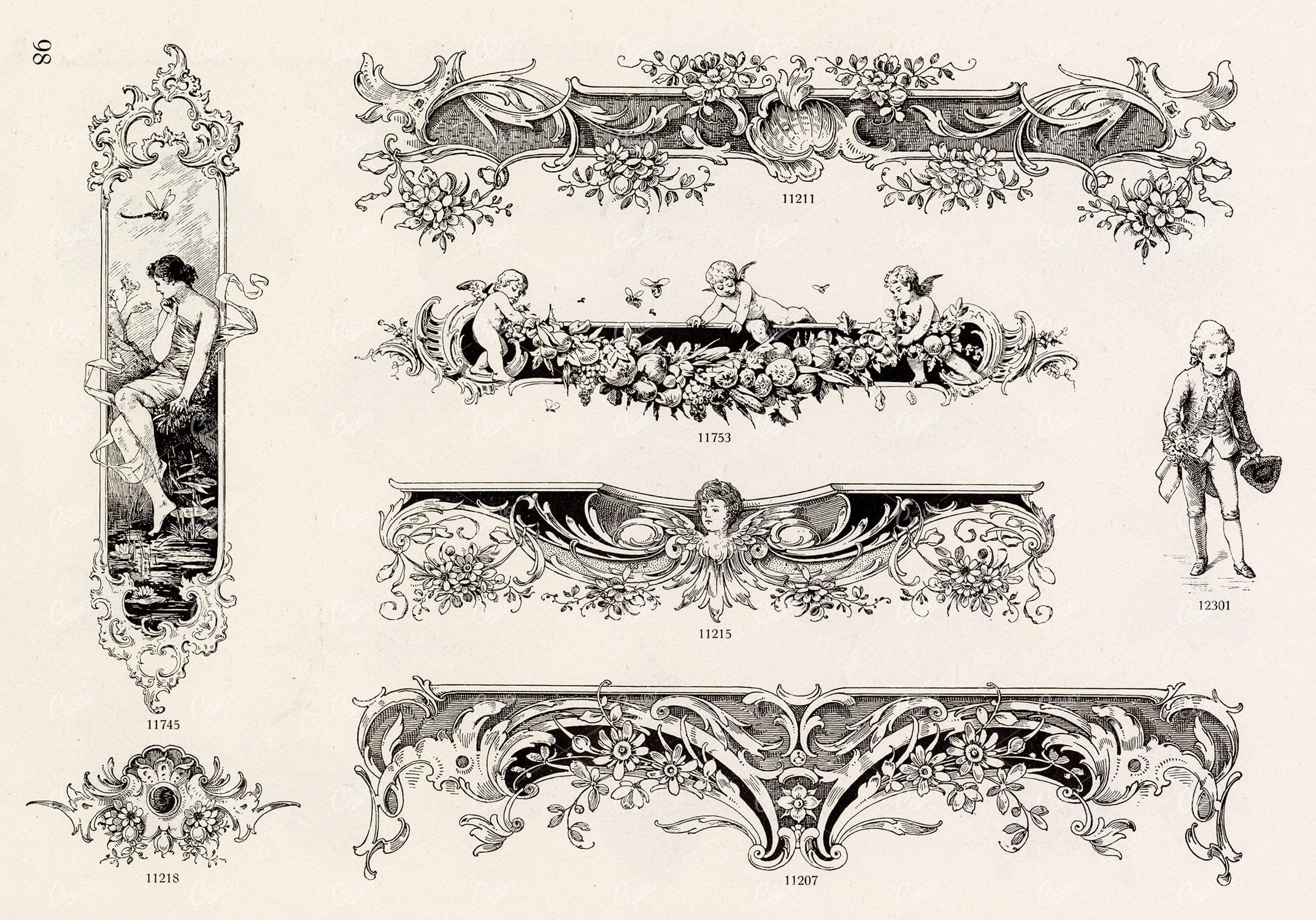 VINTAGE Decorative Design Elements - Antique Stock Artwork