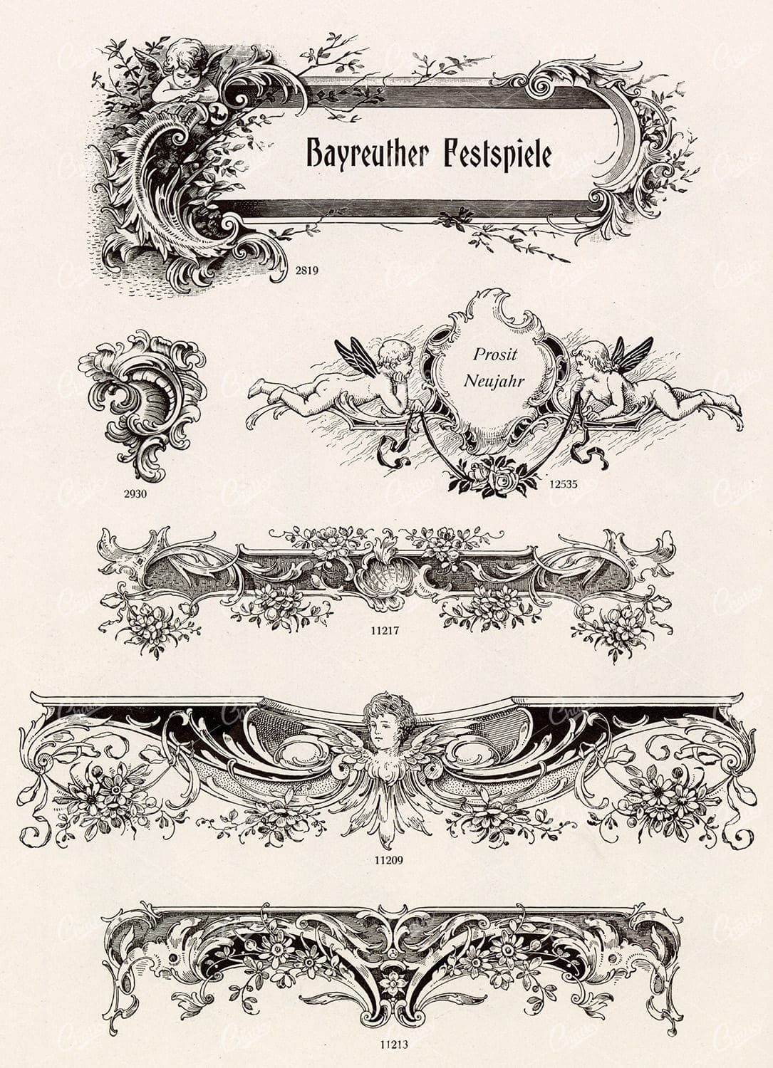 VINTAGE Decorative Design Elements - Ornamental Banners For Type
