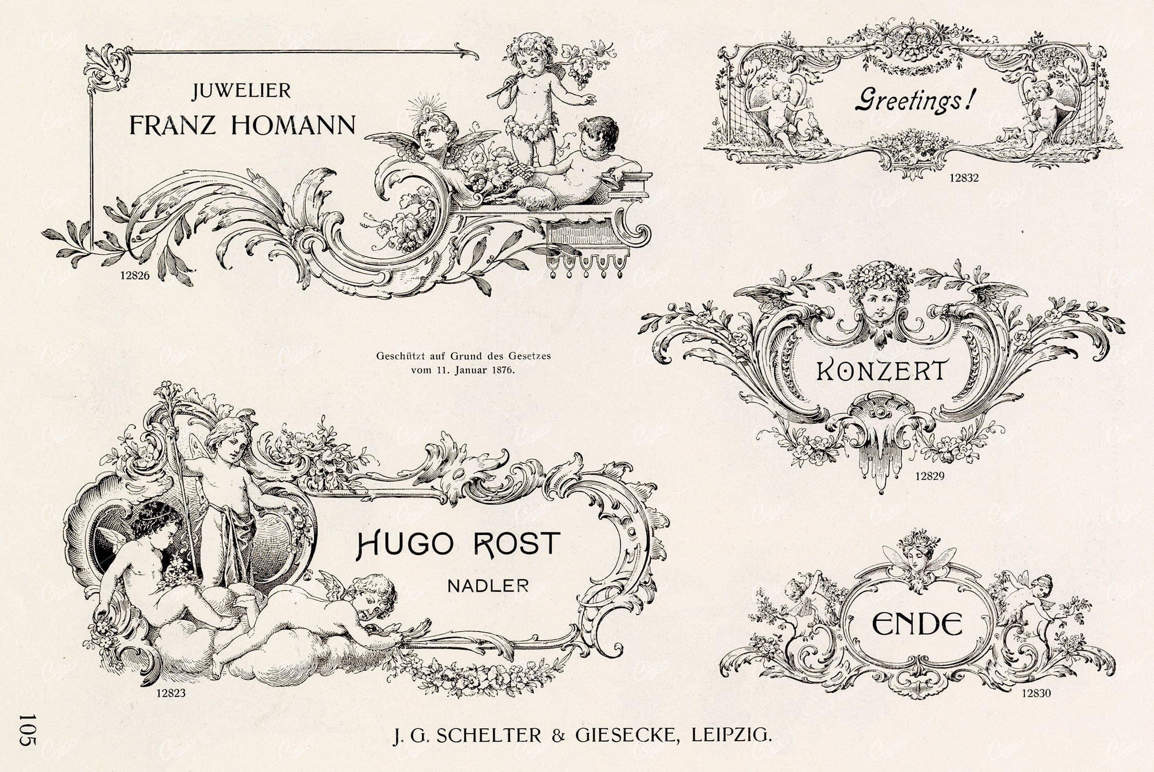 VINTAGE Decorative Design Elements - Ornamental Banners For Type