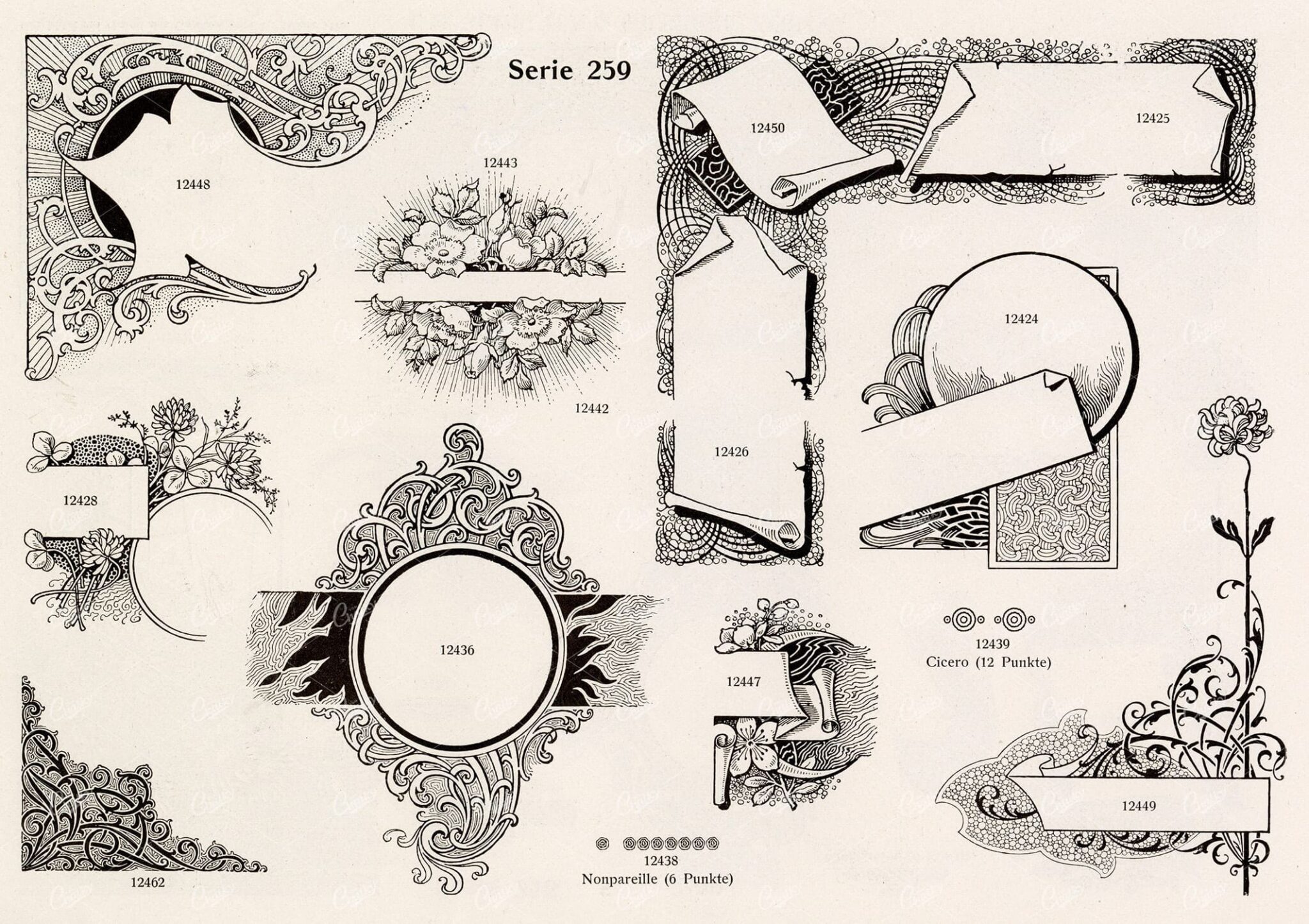 VINTAGE Decorative Design Elements - 1800s Stock Illustrations