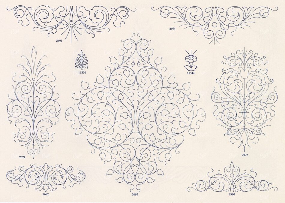 VINTAGE Decorative Design Elements - Ornate Line Art